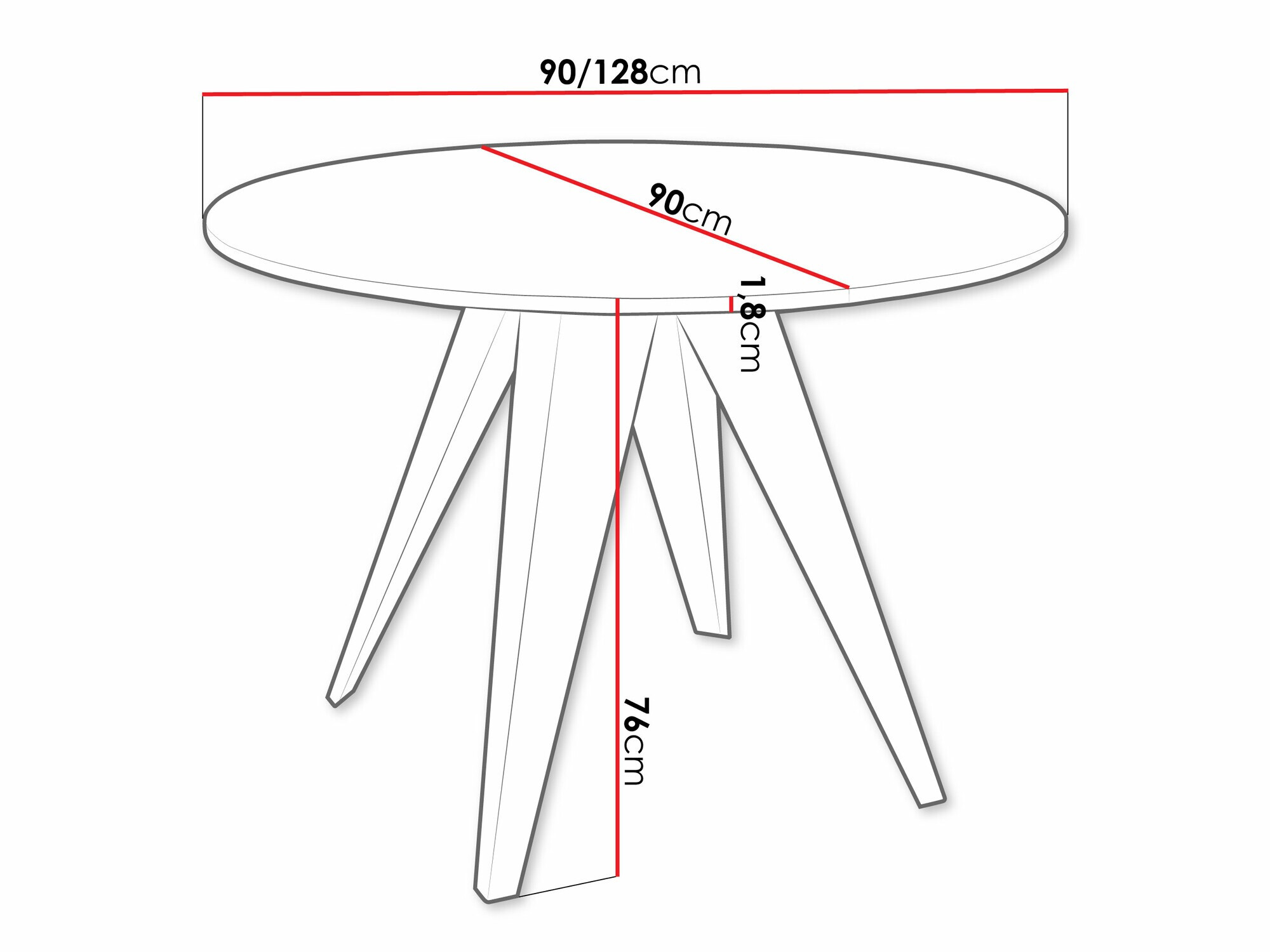 Table Oswego 114 (Noir + Chêne Craft doré)