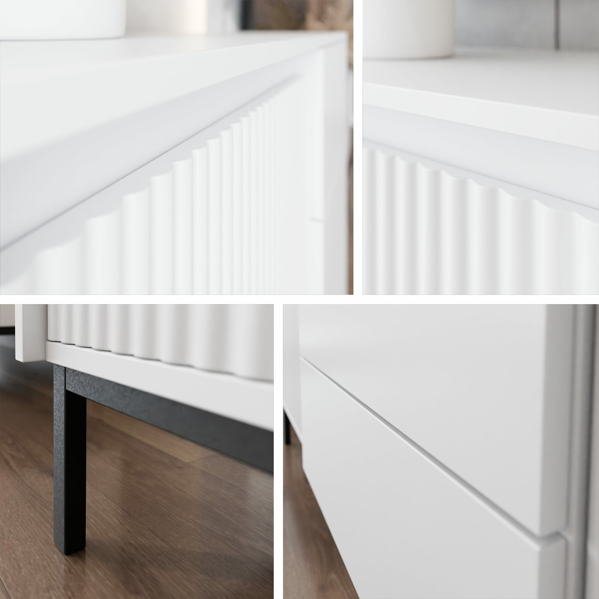 Table de chevet Comfivo Delruva (Blanc)