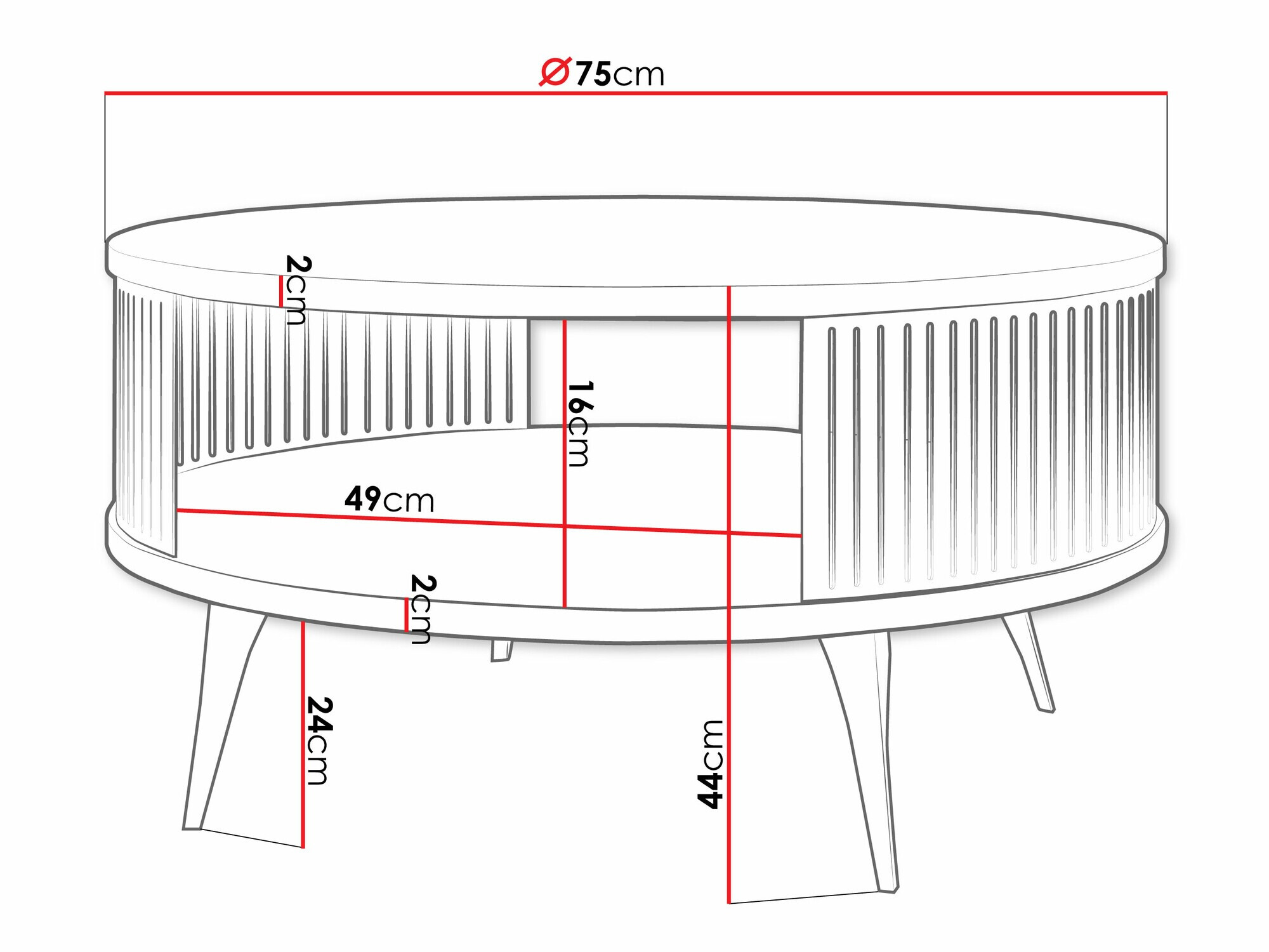 Table basse Vitum I (Doré + Blanc)