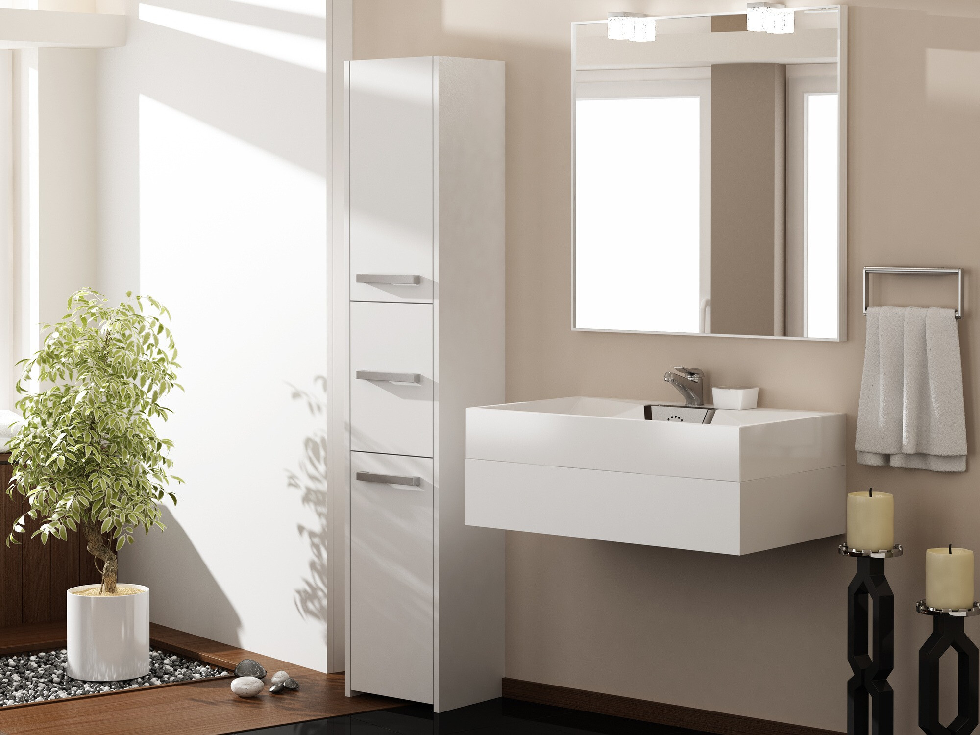 Armoire de bain à poser Mandeville 249 (Blanc)