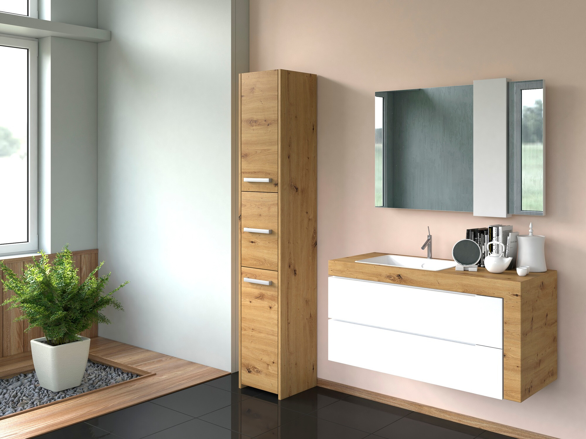 Armoire de bain à poser Mandeville 249 (Chêne Artisan)