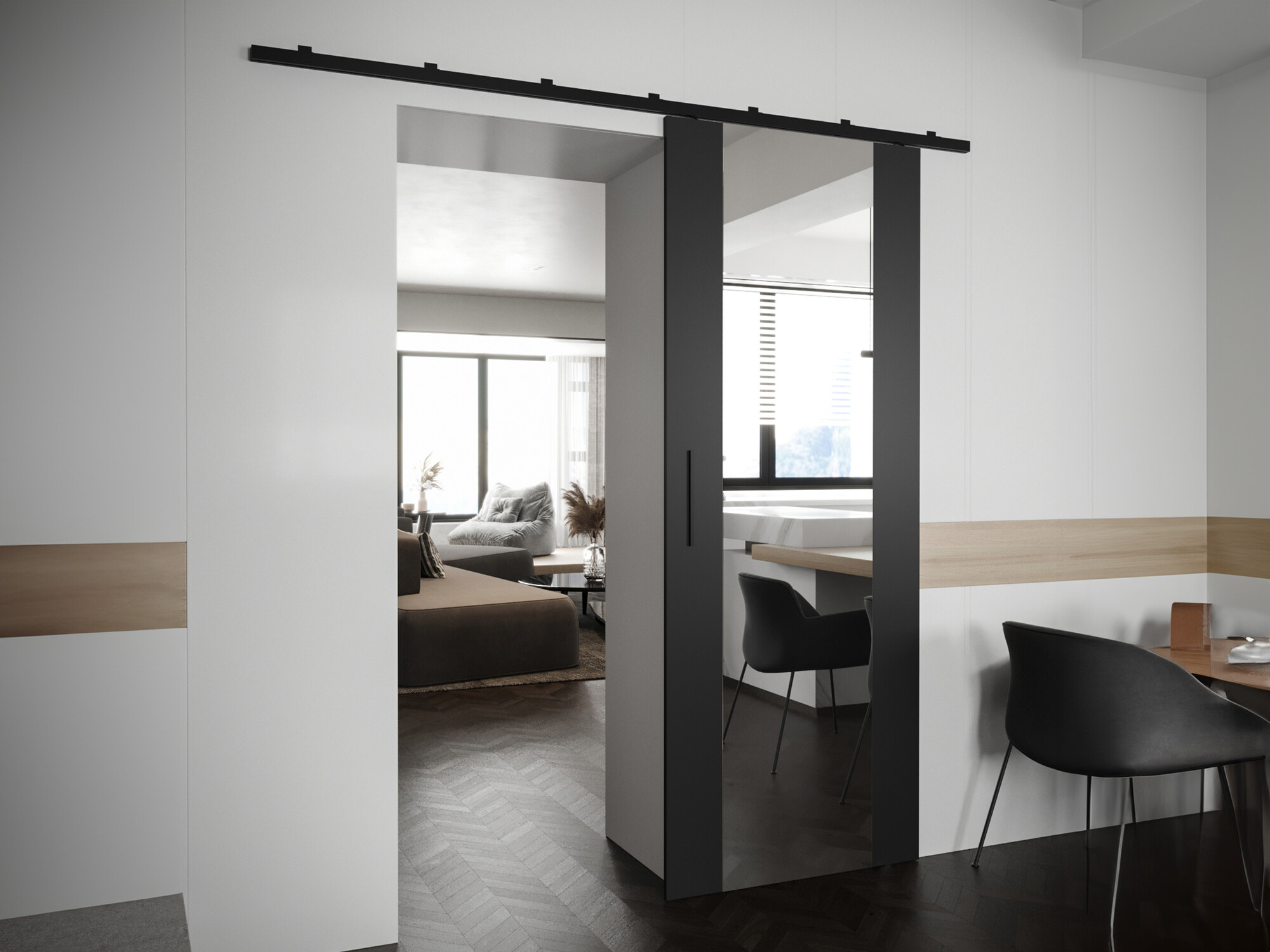 Porte coulissante Hartford 488 (Noir)
