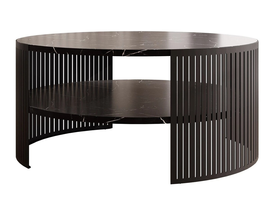 Table basse Evanola 100 (Noir + Marbre noir)