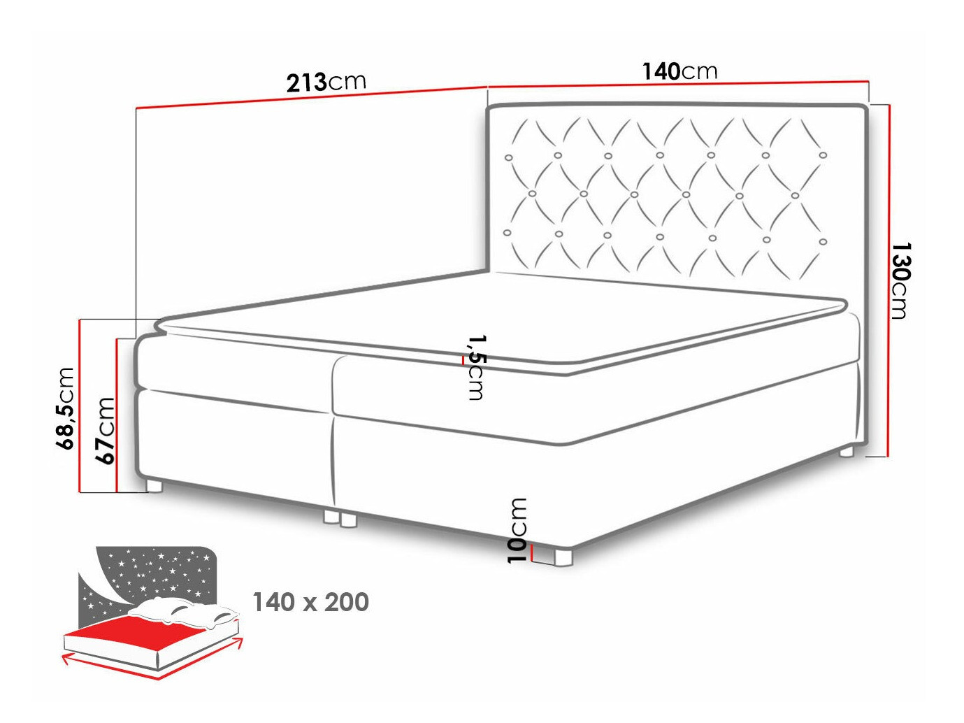 Lit boxspring Domus (Primo 8801)