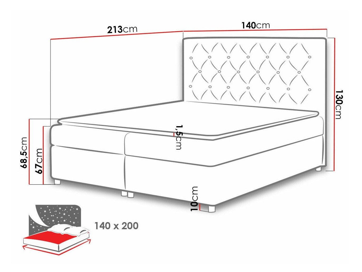 Lit boxspring Domus (Primo 8813)