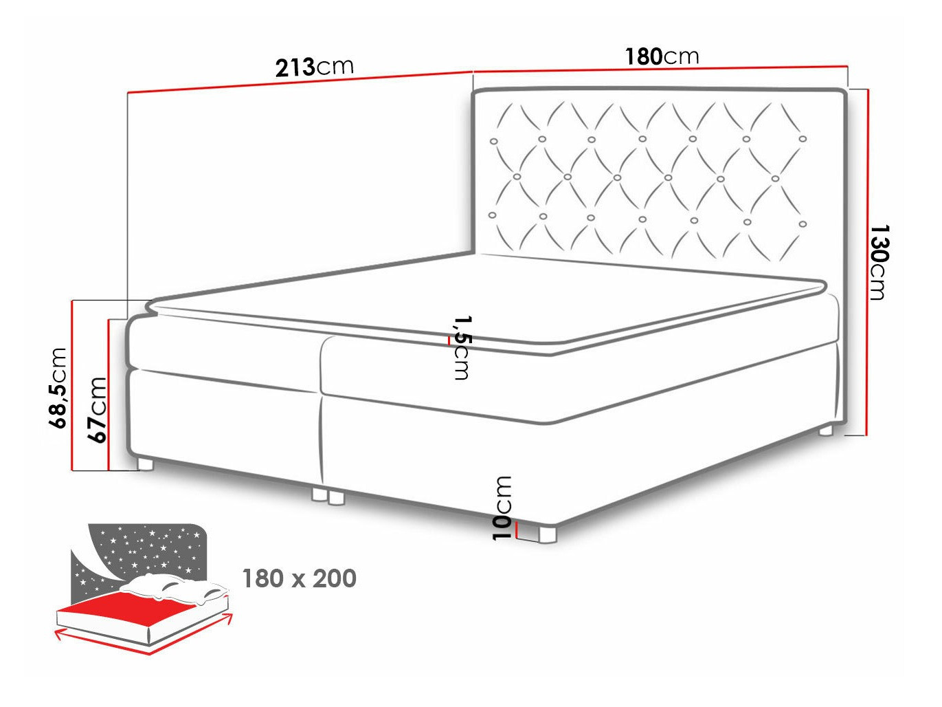 Lit boxspring Domus (Soft 017)
