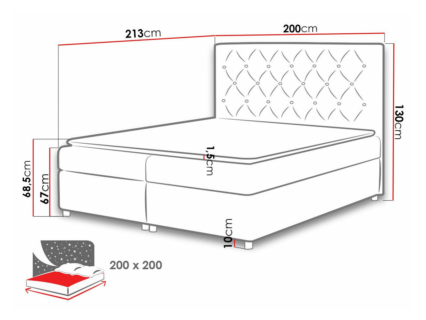 Lit boxspring Domus (Soft 017)
