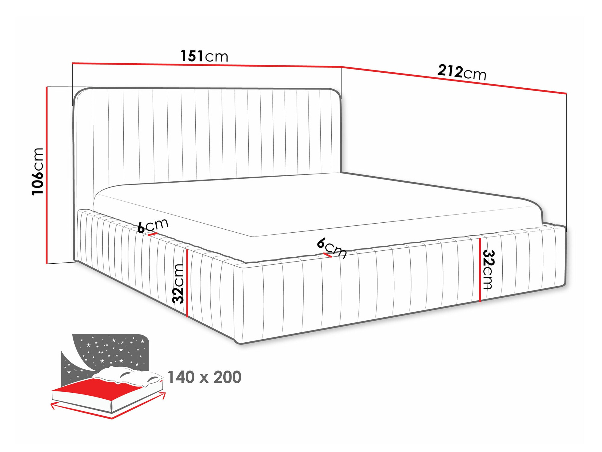 Lit TrendyNest Caprion (Velluto 25)