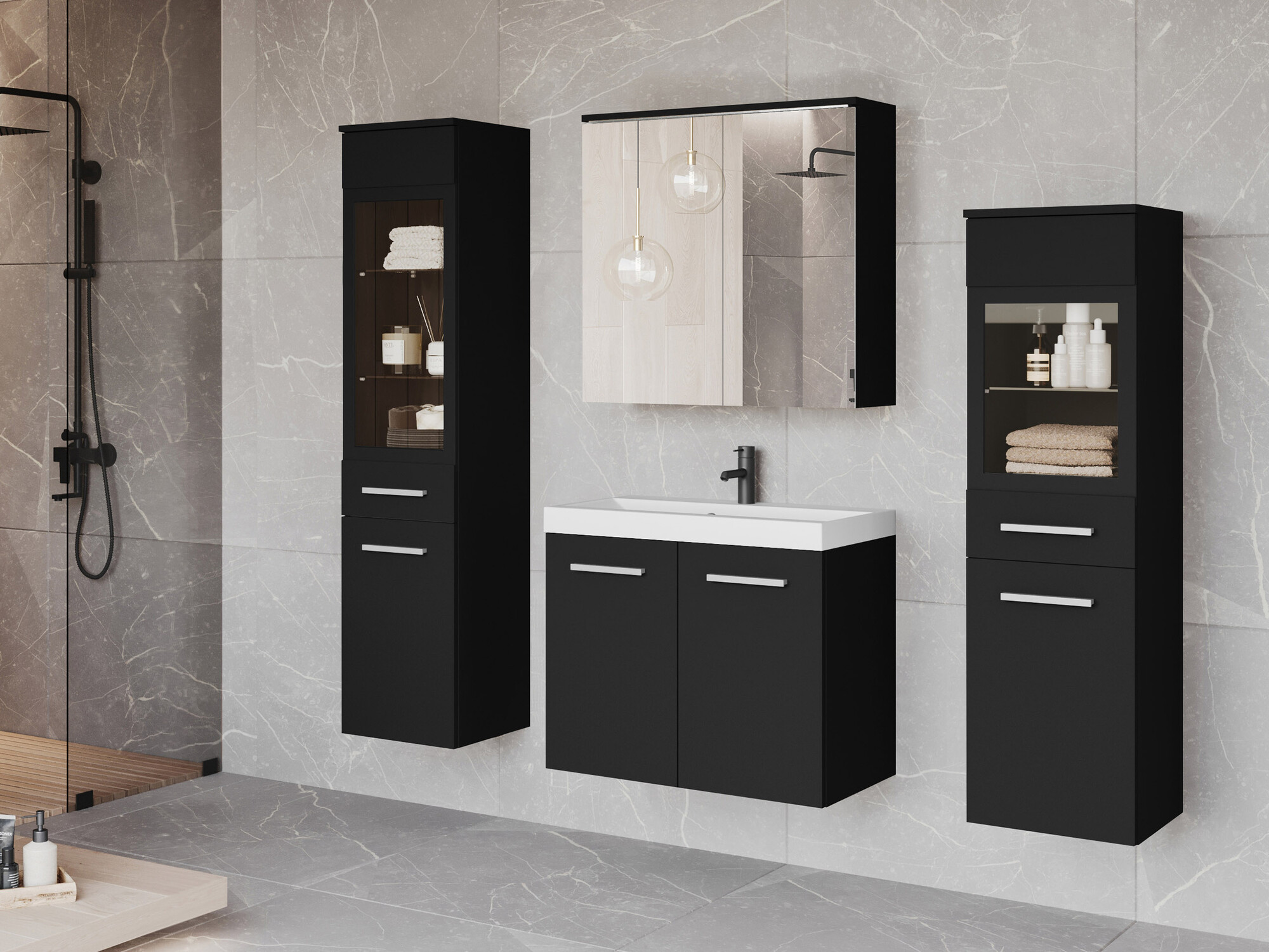 Ensemble de salle de bain Scientia III (Graphite)