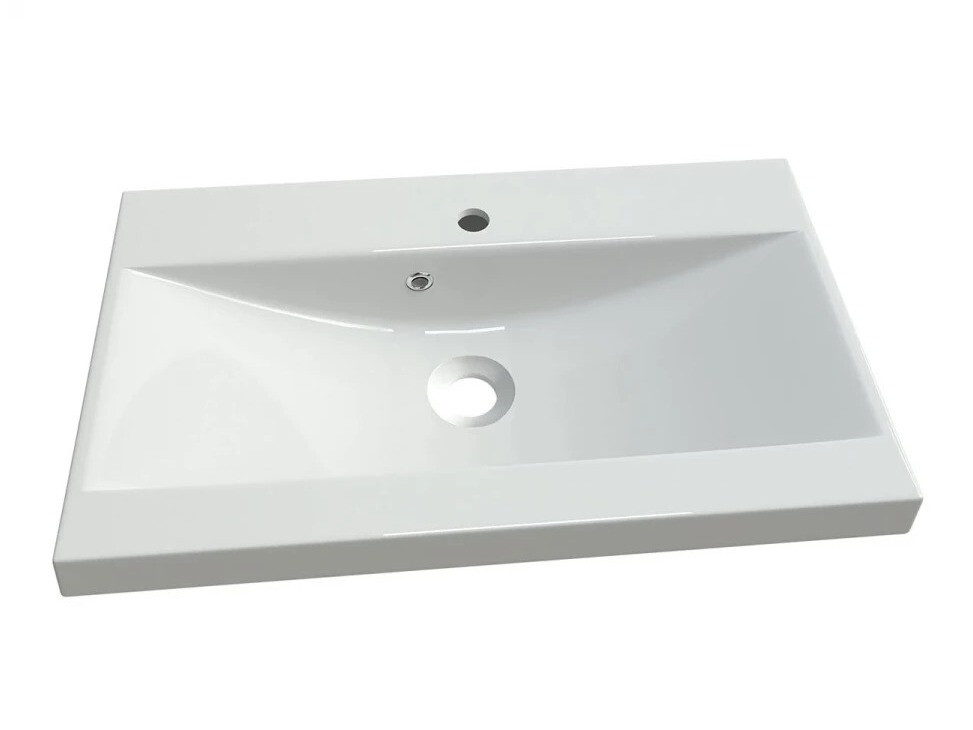 Ensemble de salle de bain Scientia III (Blanc brillant + Matera gris)