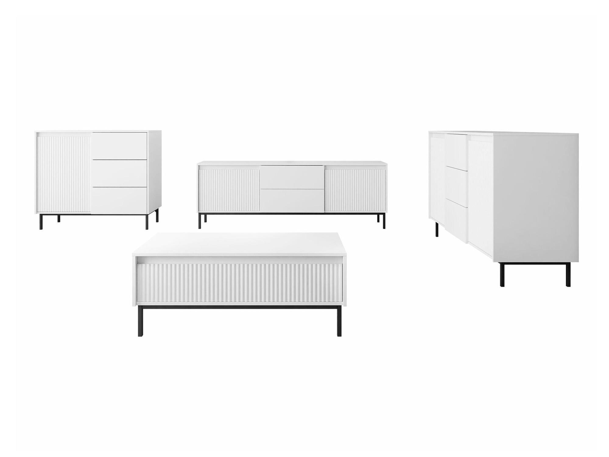 Ensemble de salon Comfivo Delruva II (Blanc)