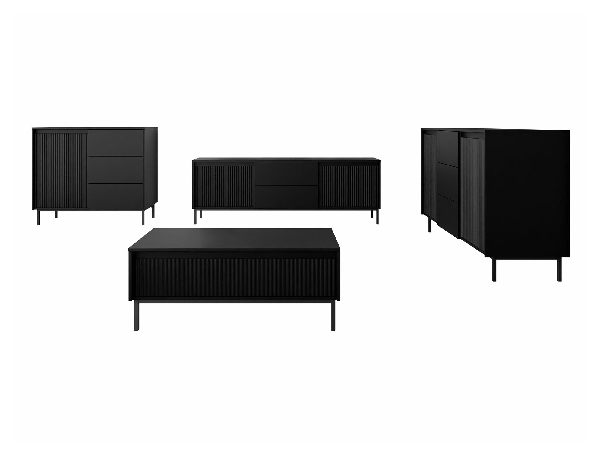Ensemble de salon Comfivo Delruva II (Noir)