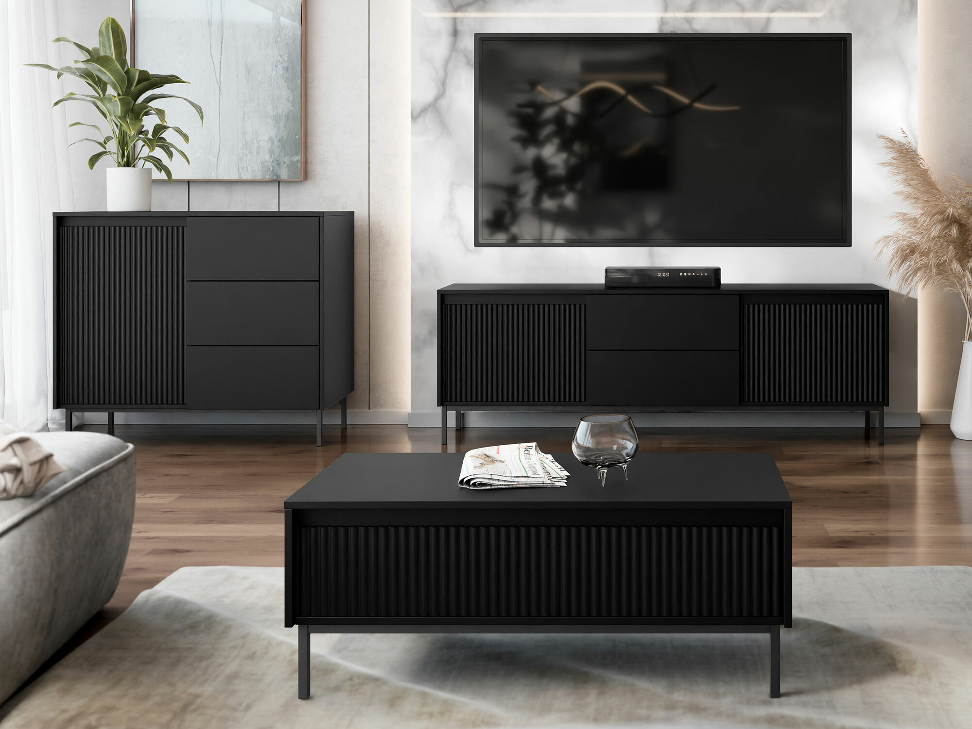 Table basse Comfivo Delruva (Noir)