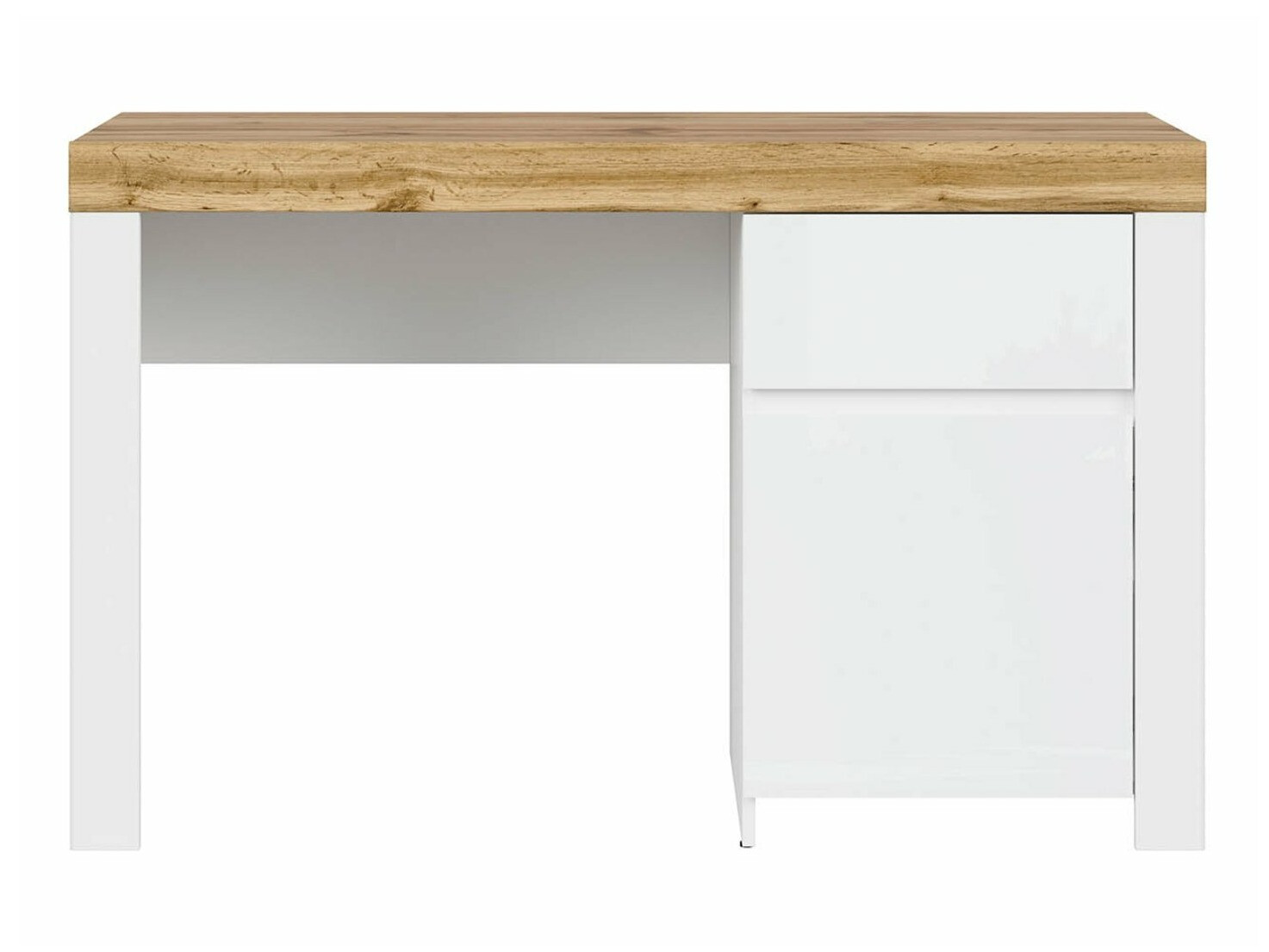 Bureau Sonsoru 130 (Blanc + Blanc brillant + Chêne wotan)