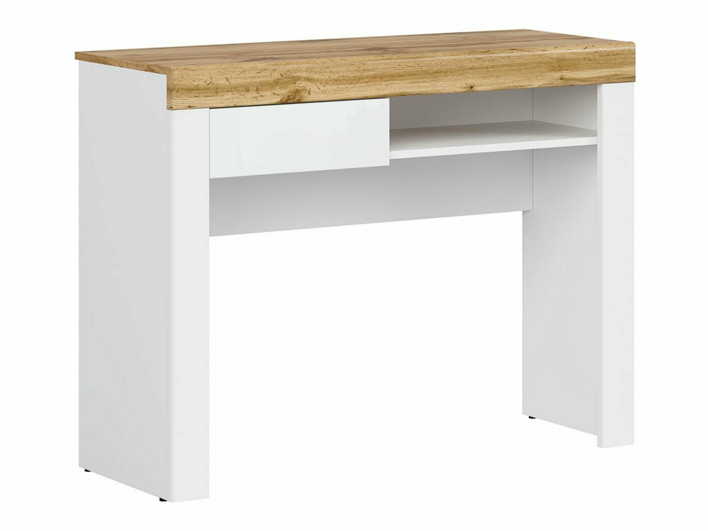 Bureau Sonsoru 131 (Blanc + Blanc brillant + Chêne wotan)