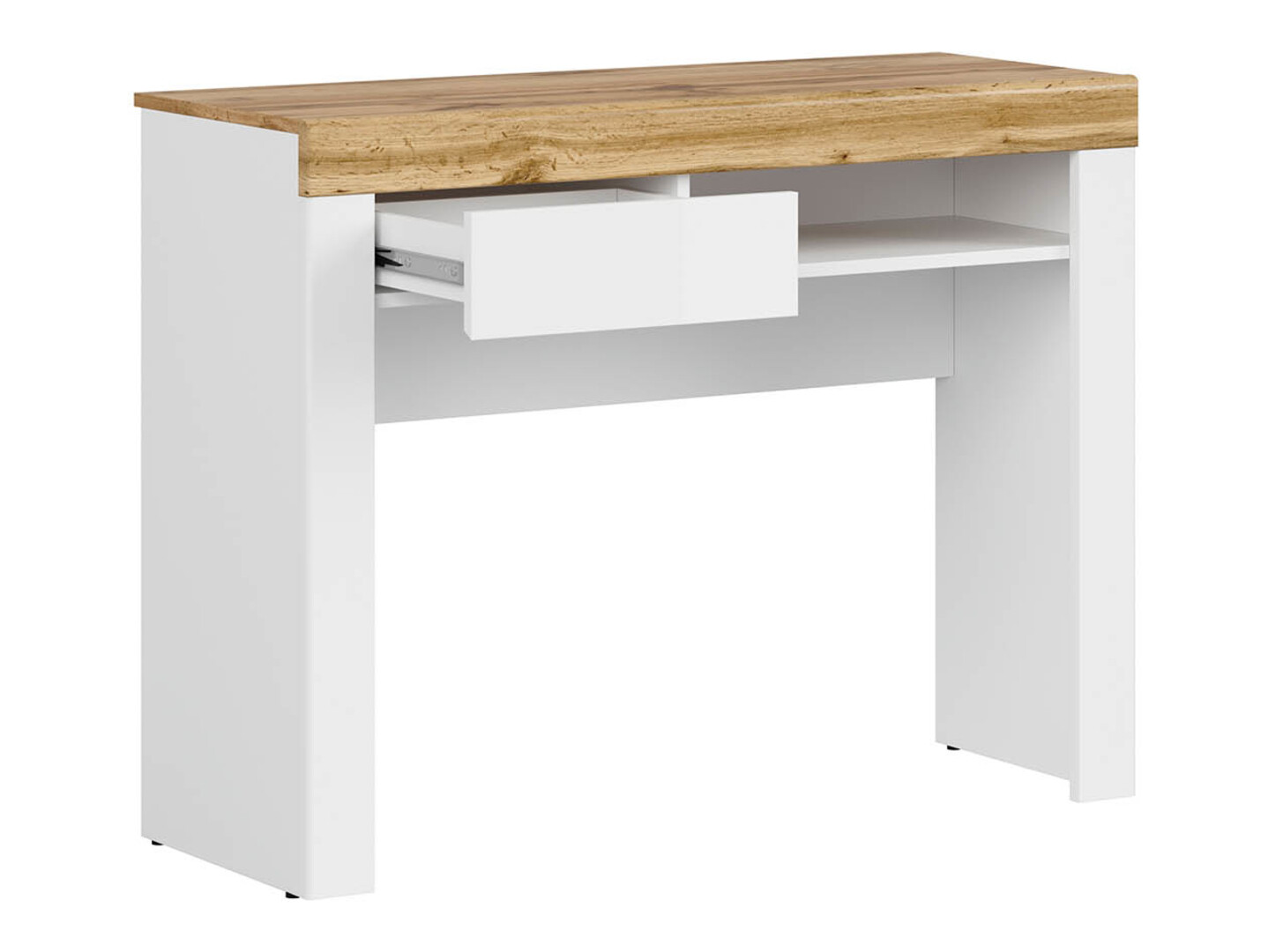 Bureau Sonsoru 131 (Blanc + Blanc brillant + Chêne wotan)