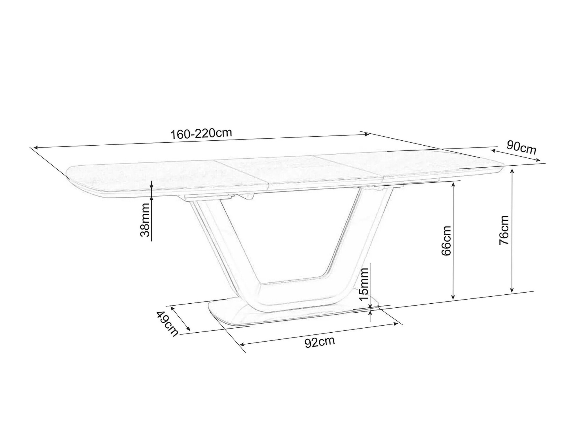 Table Detroit 116 (Marbre gris + Gris)