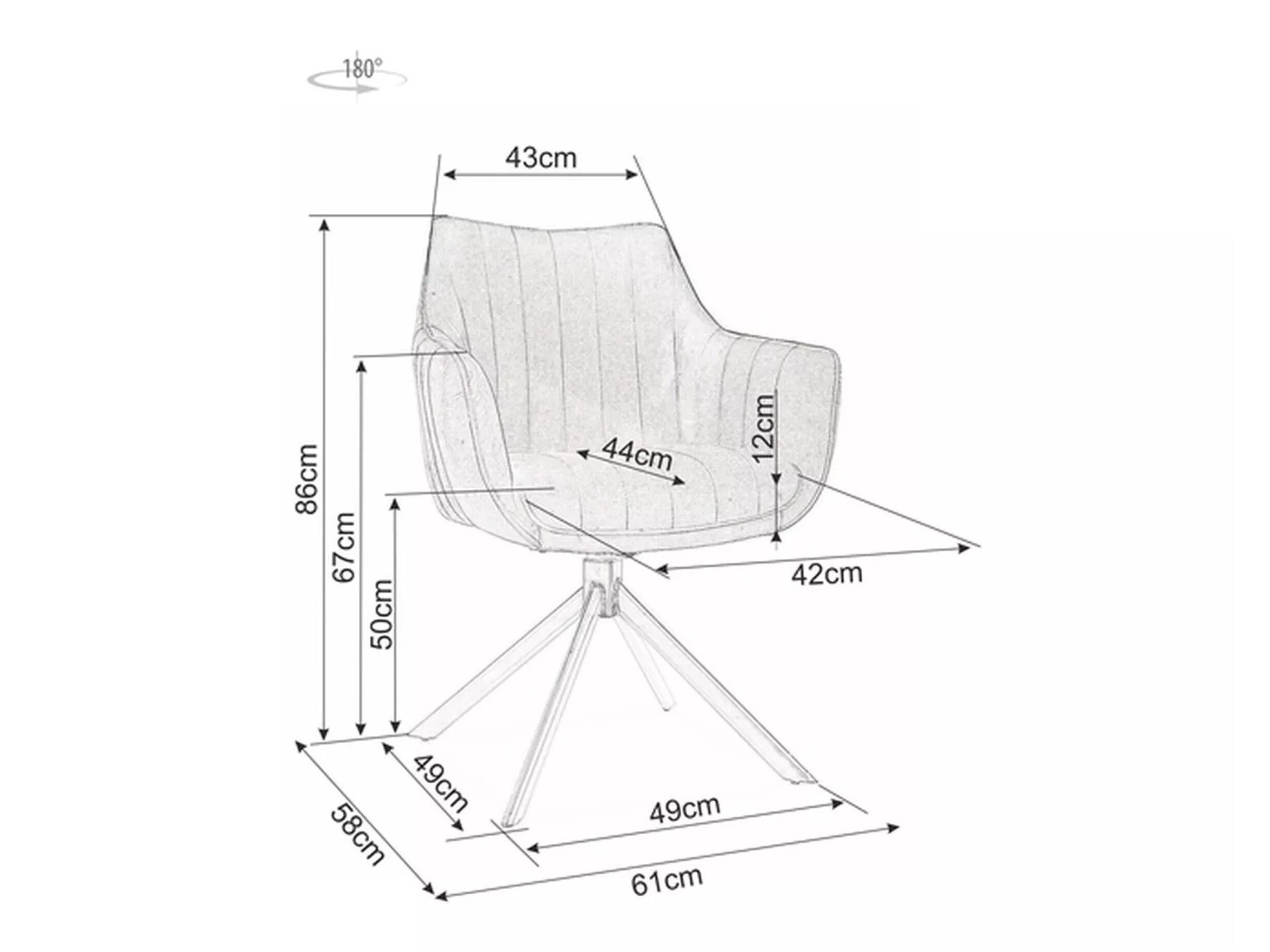 Chaise Detroit 134 (Gris clair)