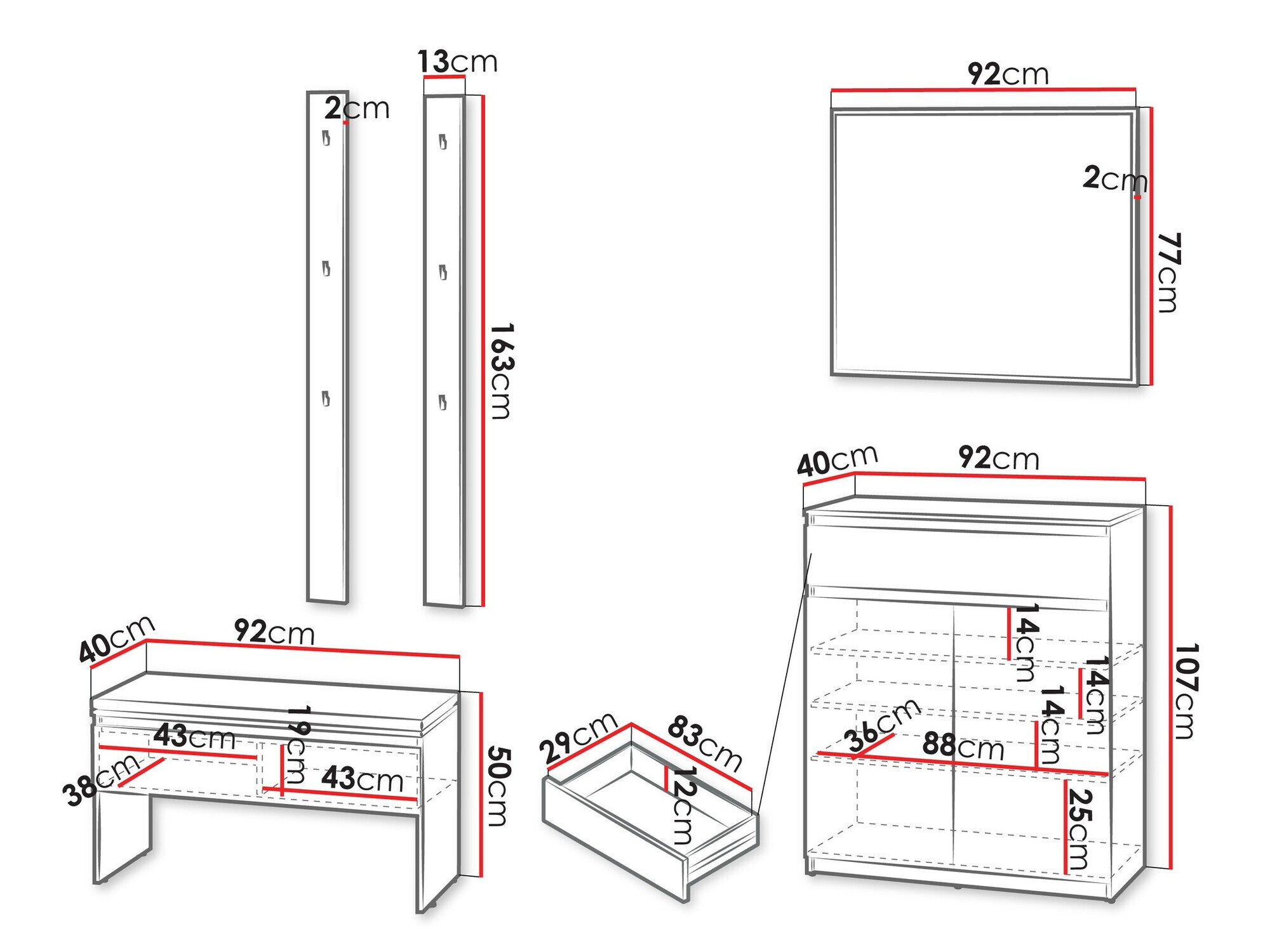 Meuble d'entrée Avisor (Gris)