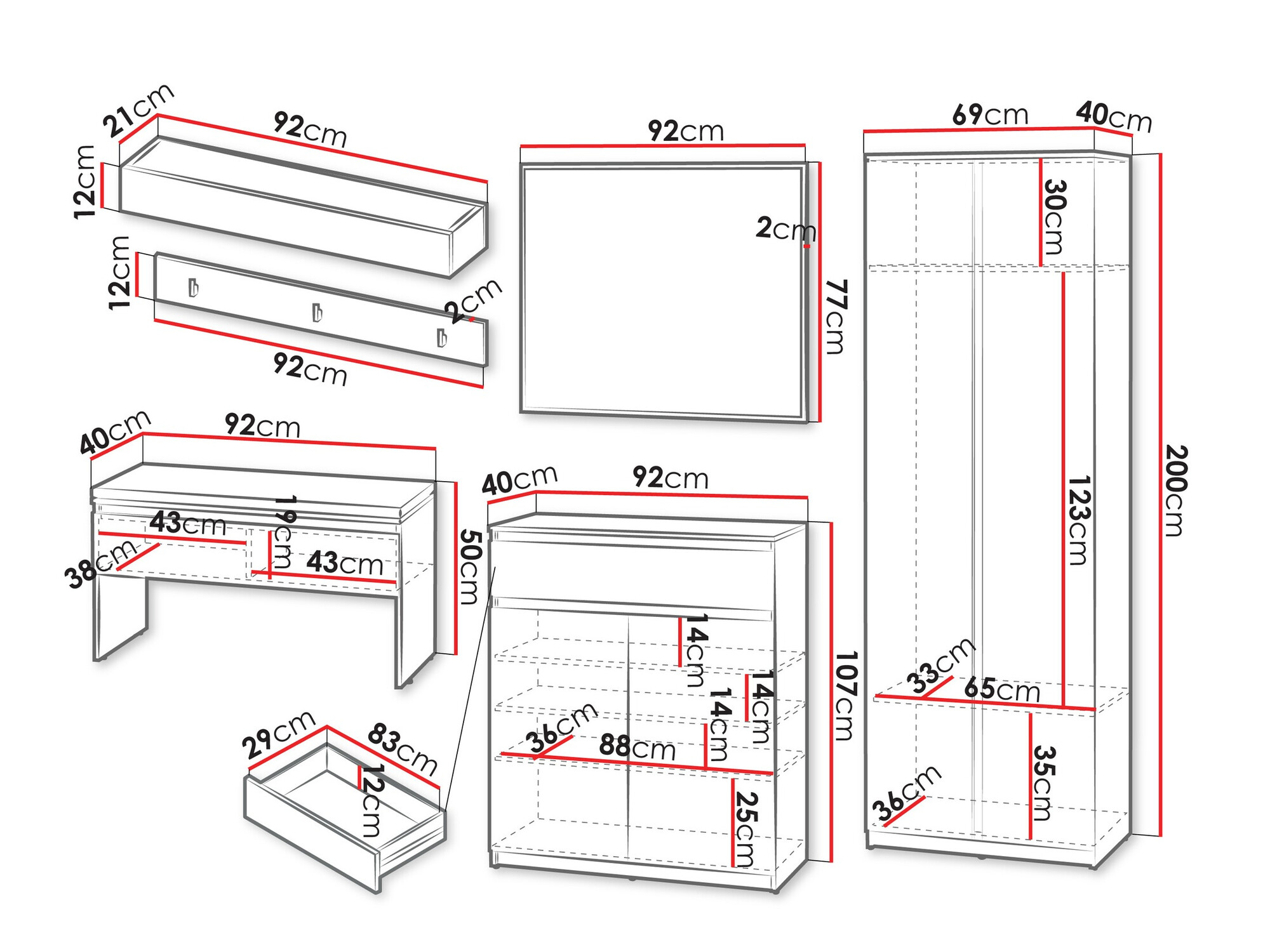Meuble d'entrée Avisor I (Blanc)