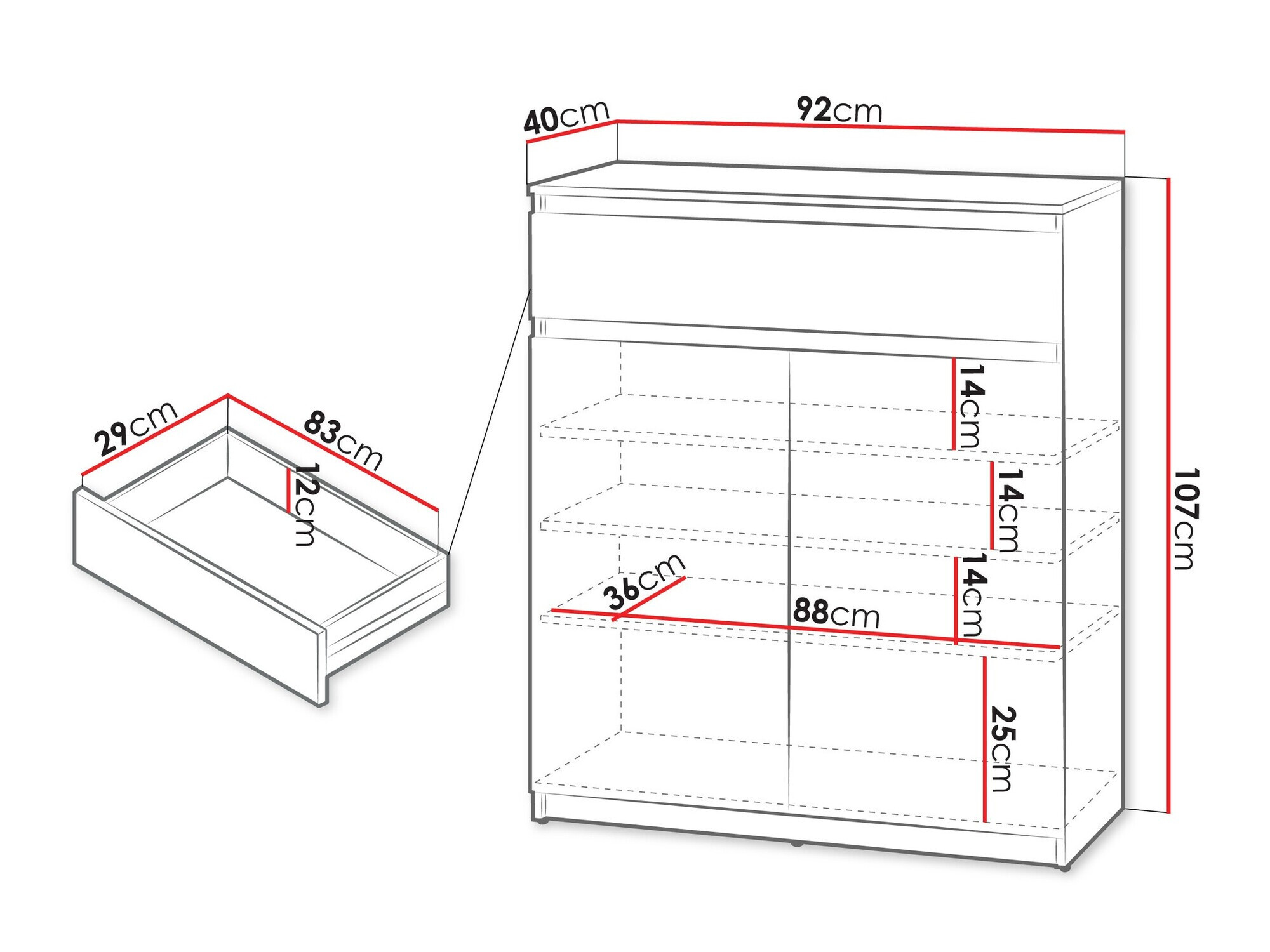 Meubles à chaussures Avisor (Gris)