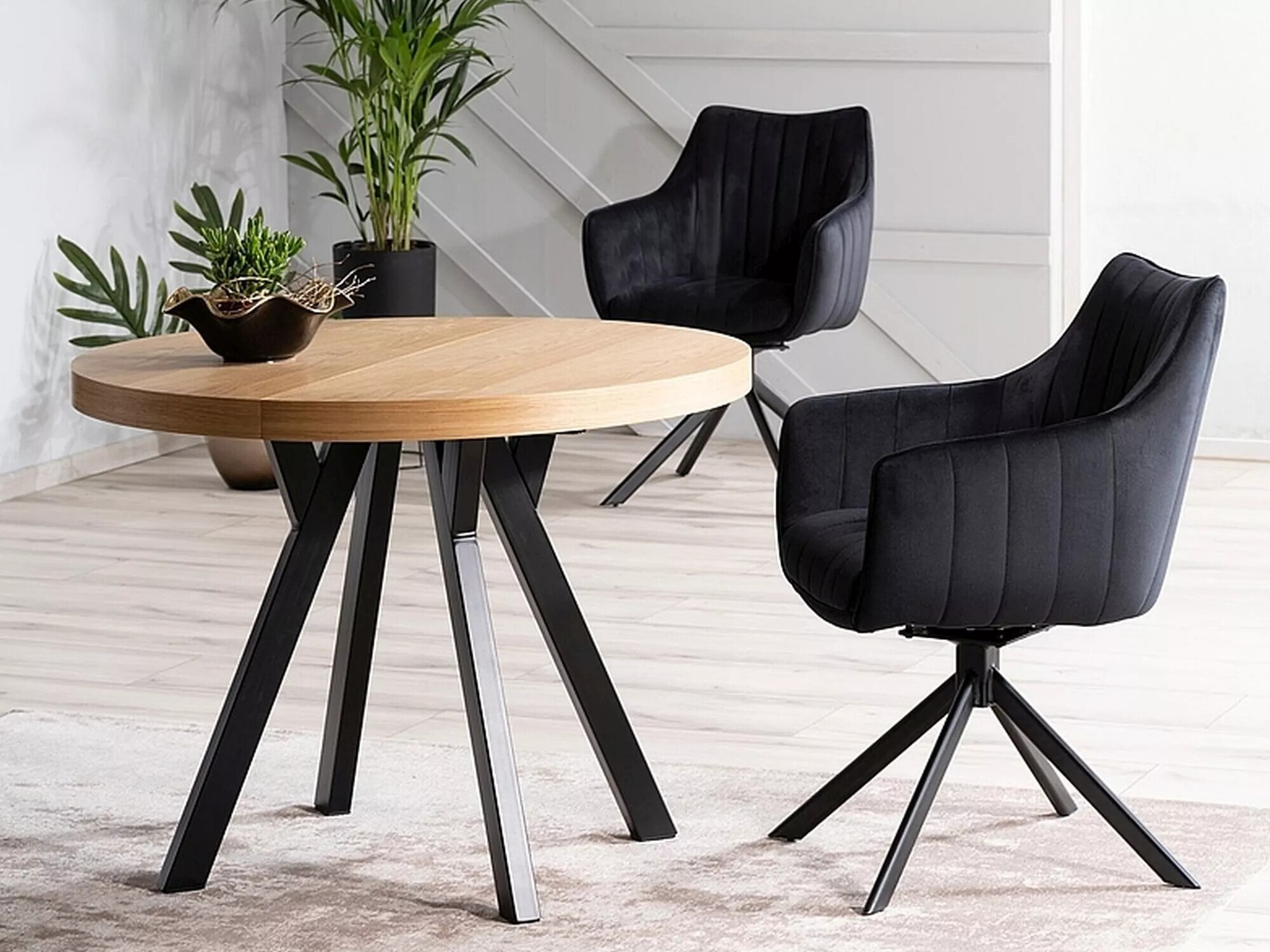 Table Detroit 121 (Chêne + Noir)