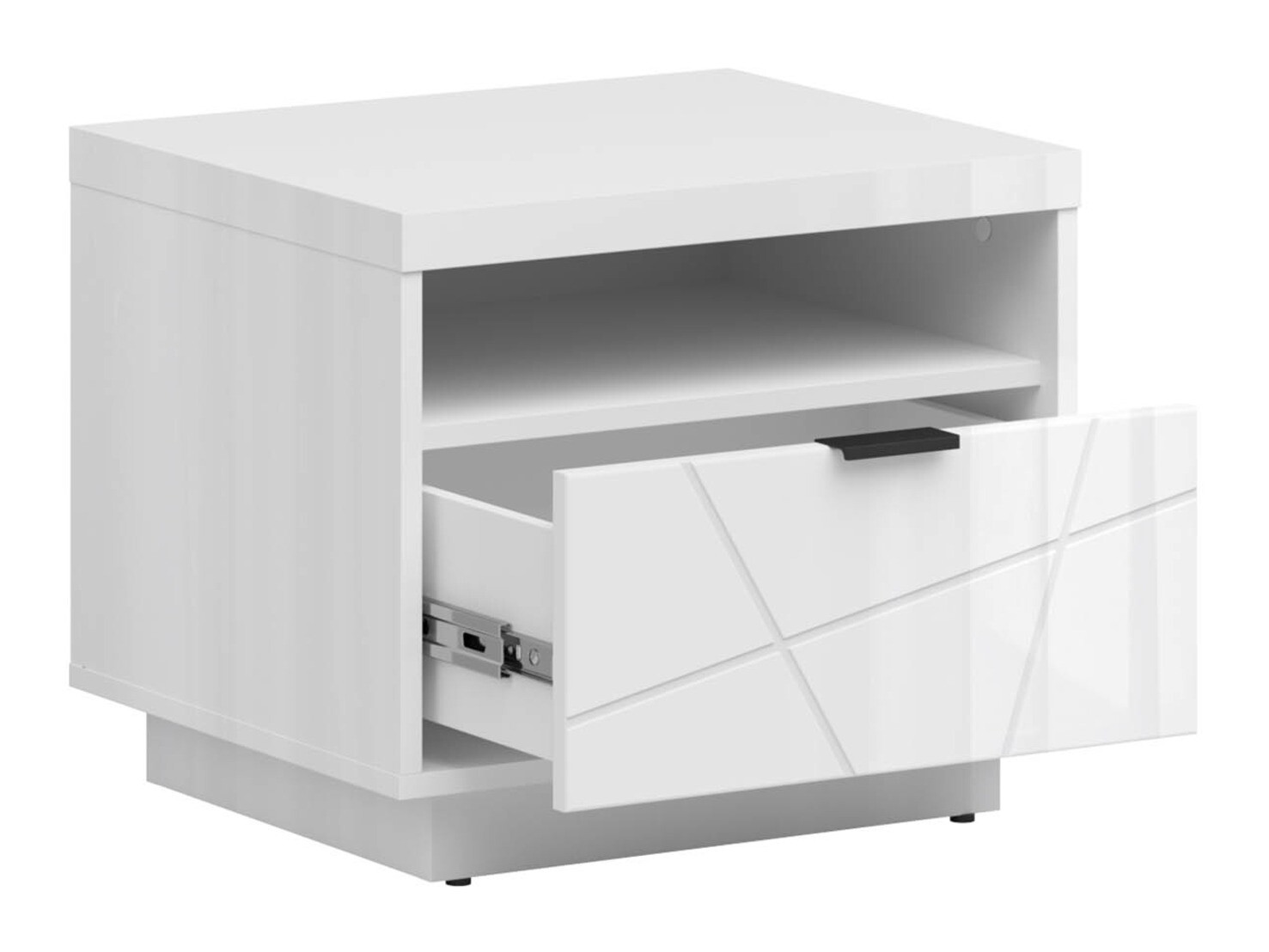 Table de chevet Fivale 115 (Blanc brillant + Blanc)