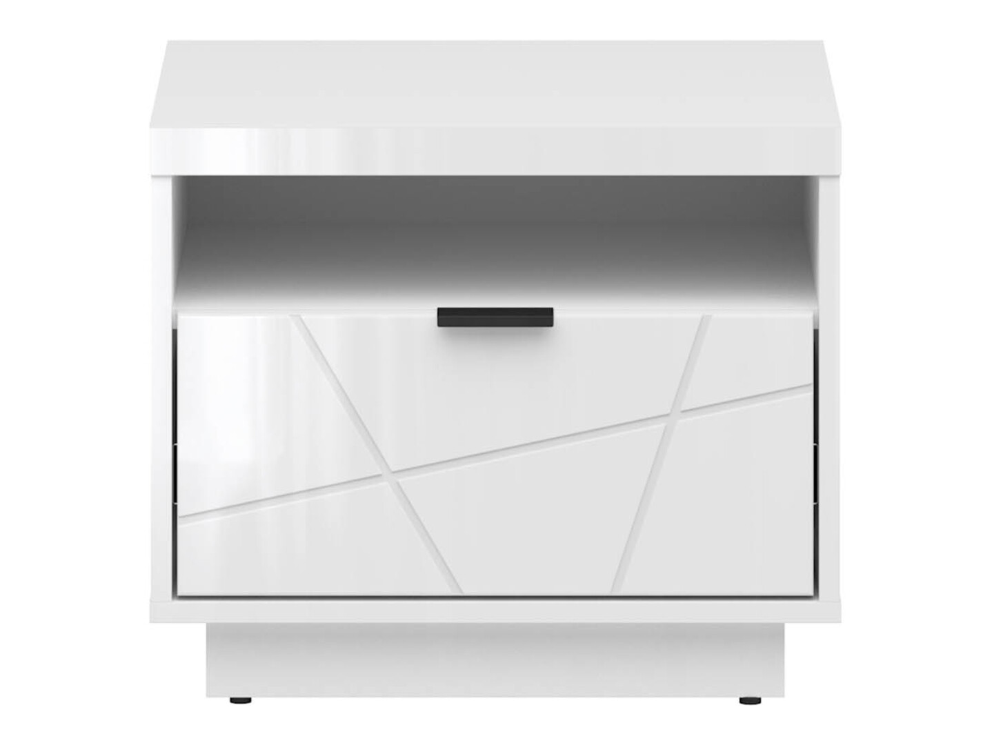 Table de chevet Fivale 115 (Blanc brillant + Blanc)
