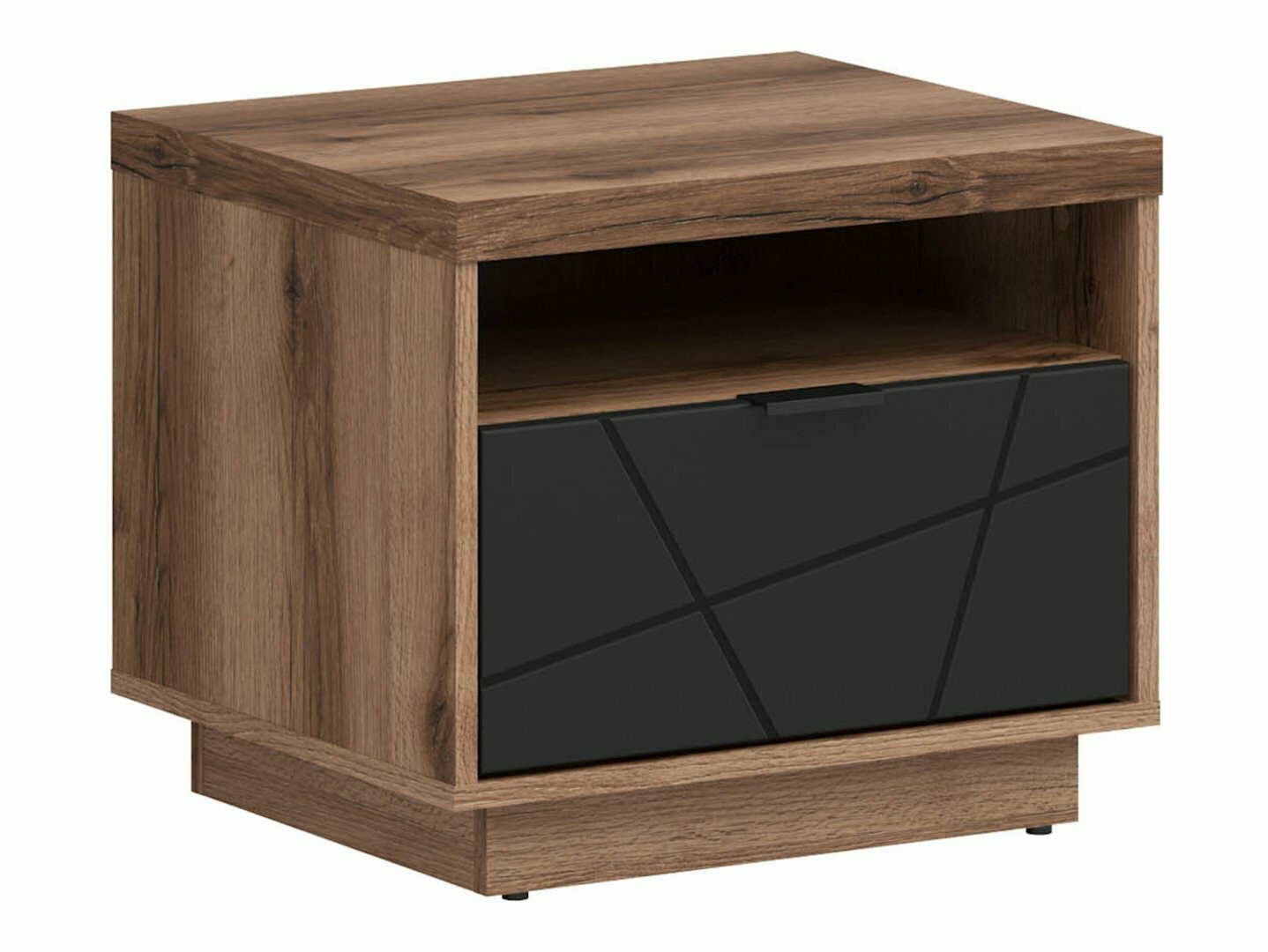 Table de chevet Fivale 115 (Chêne delano foncé + Noir mat)