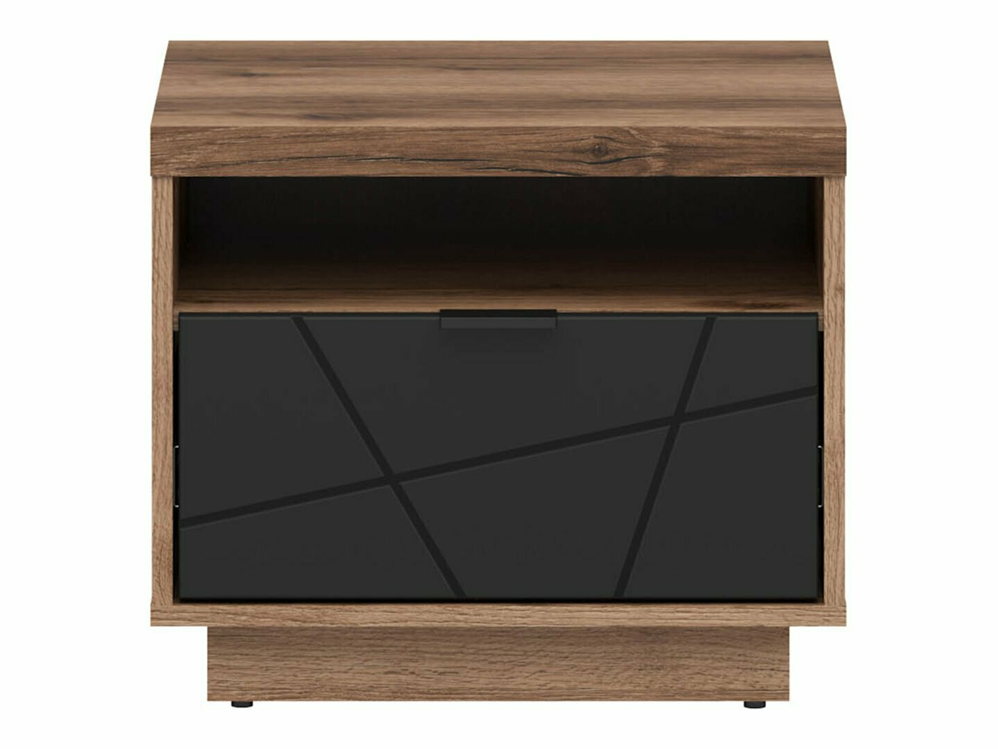 Table de chevet Fivale 115 (Chêne delano foncé + Noir mat)