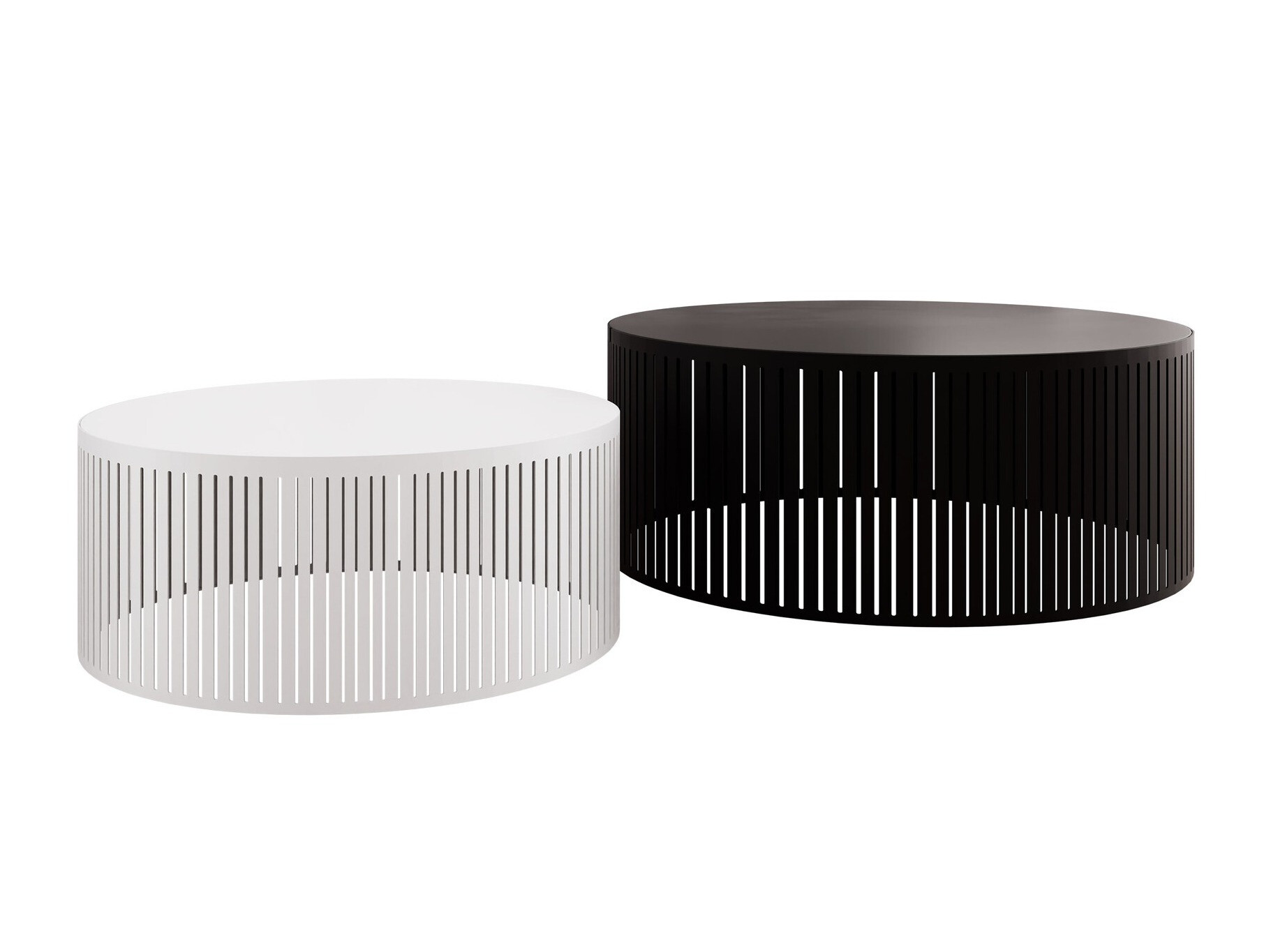 Ensemble tables basses Prunis (Blanc + Noir)
