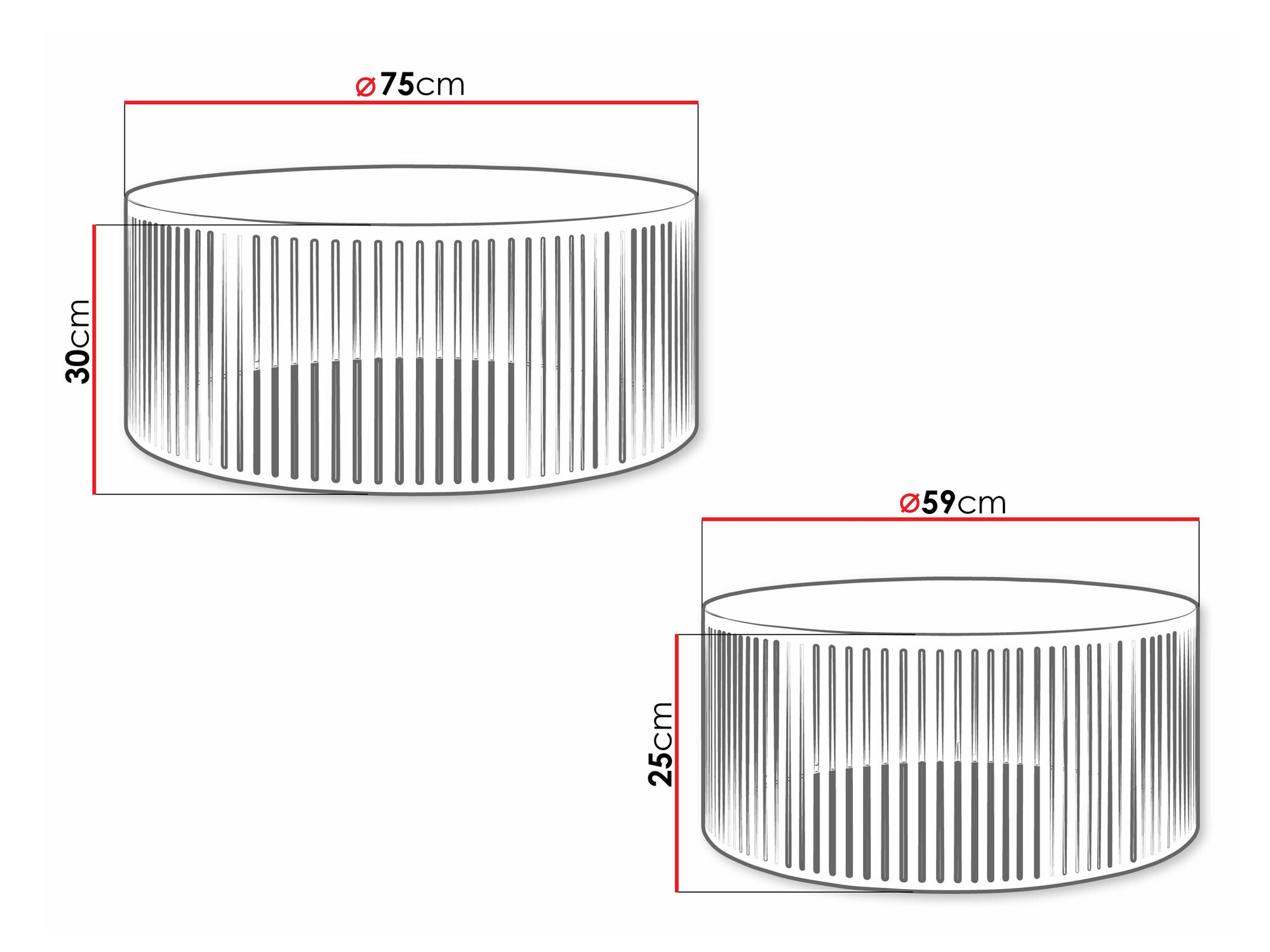 Ensemble tables basses Prunis (Blanc + Noir)