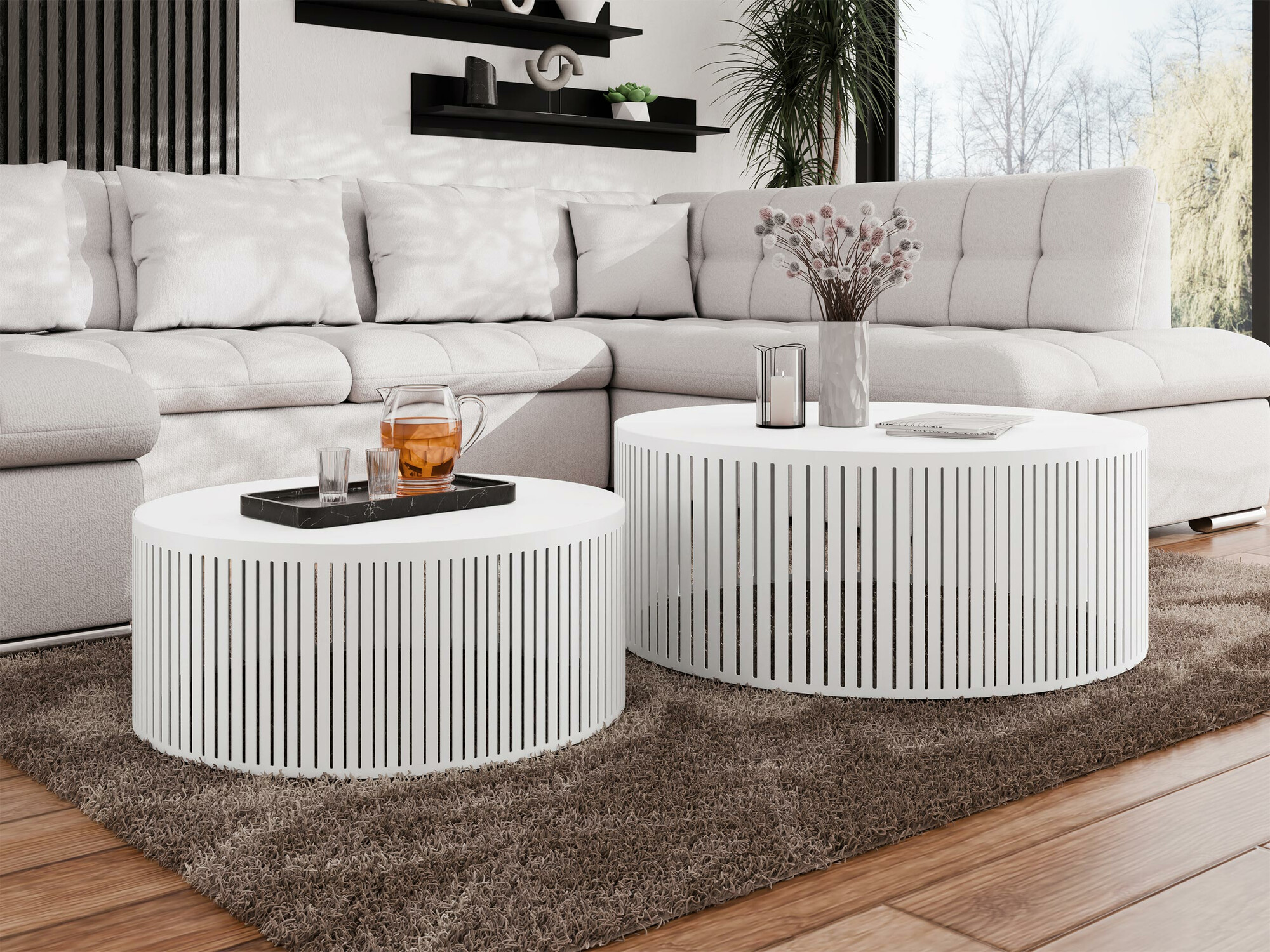 Ensemble tables basses Prunis (Blanc)