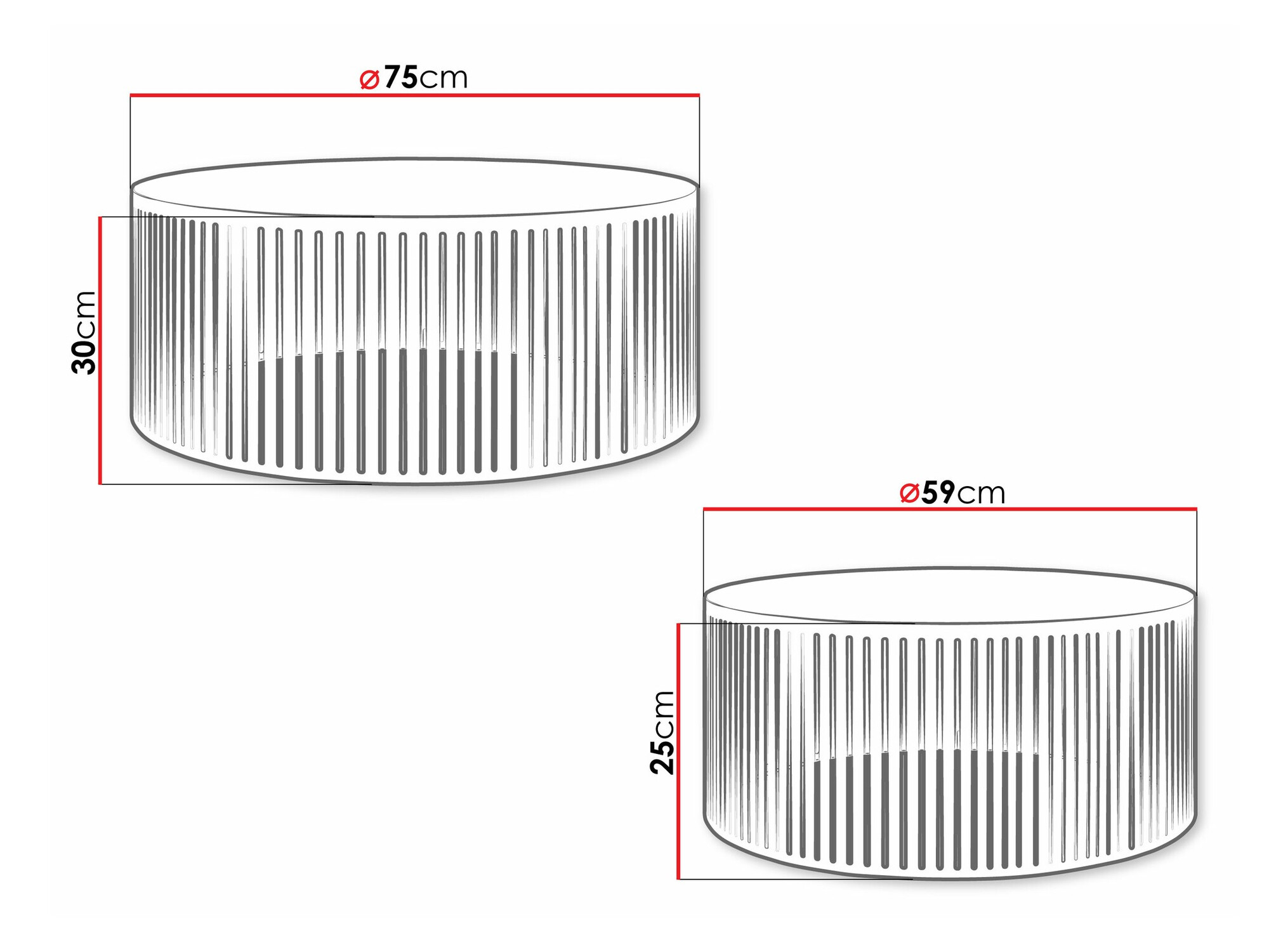 Ensemble tables basses Prunis (Noir + Blanc)