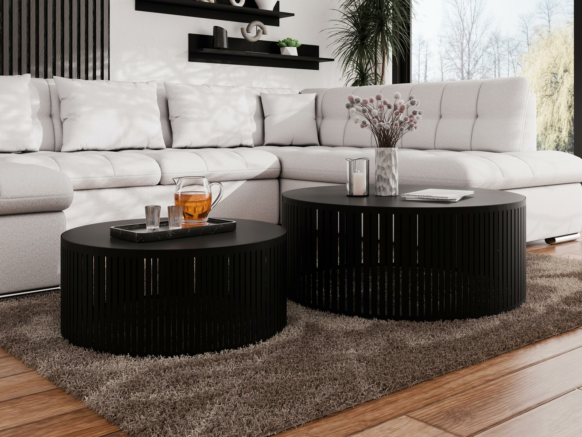 Ensemble tables basses Prunis (Noir)