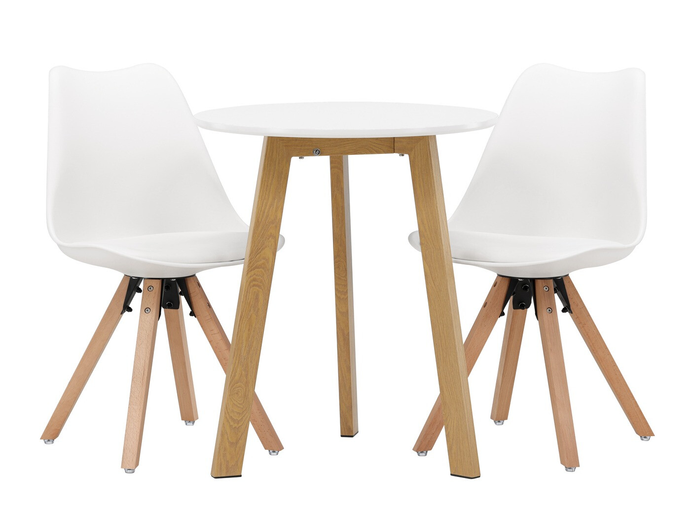 Salle à manger complète Dallas 3781 (Blanc + Brun clair)