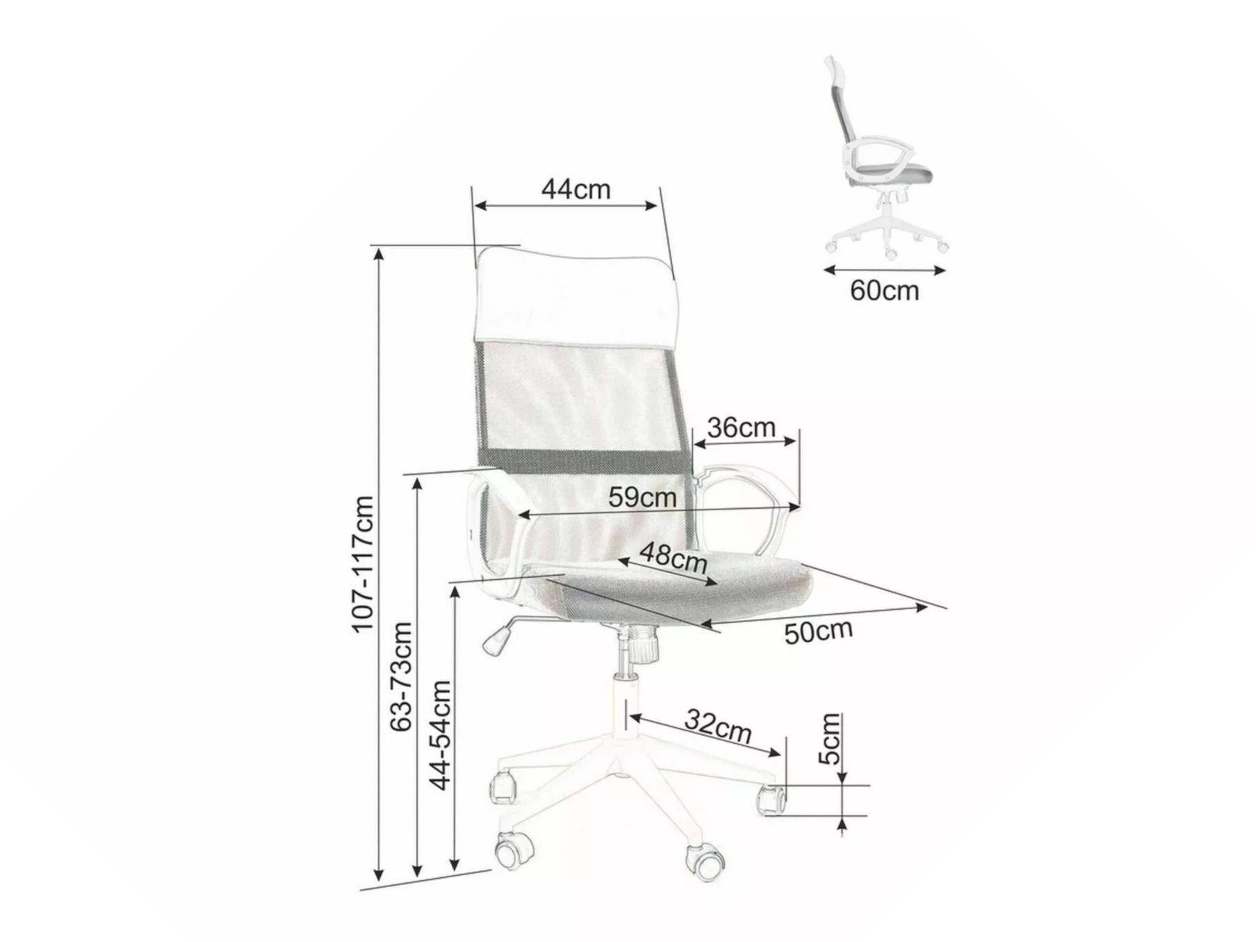 Chaise de bureau Detroit 276 (Blanc + Rose)