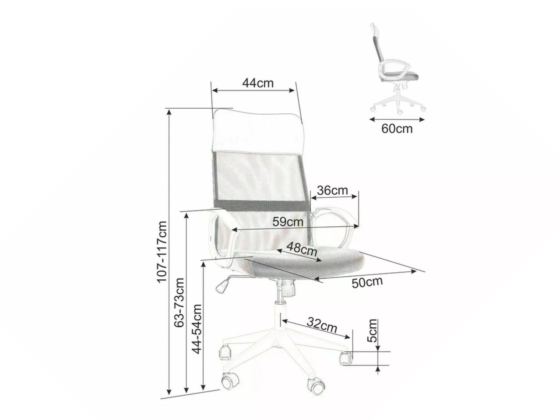 Chaise de bureau Detroit 276 (Gris)
