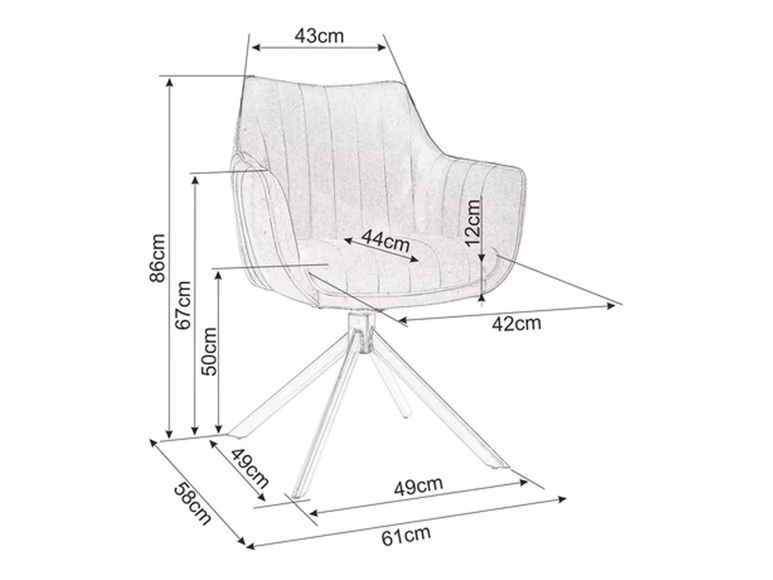 Chaise Detroit 226 (Gris foncé)