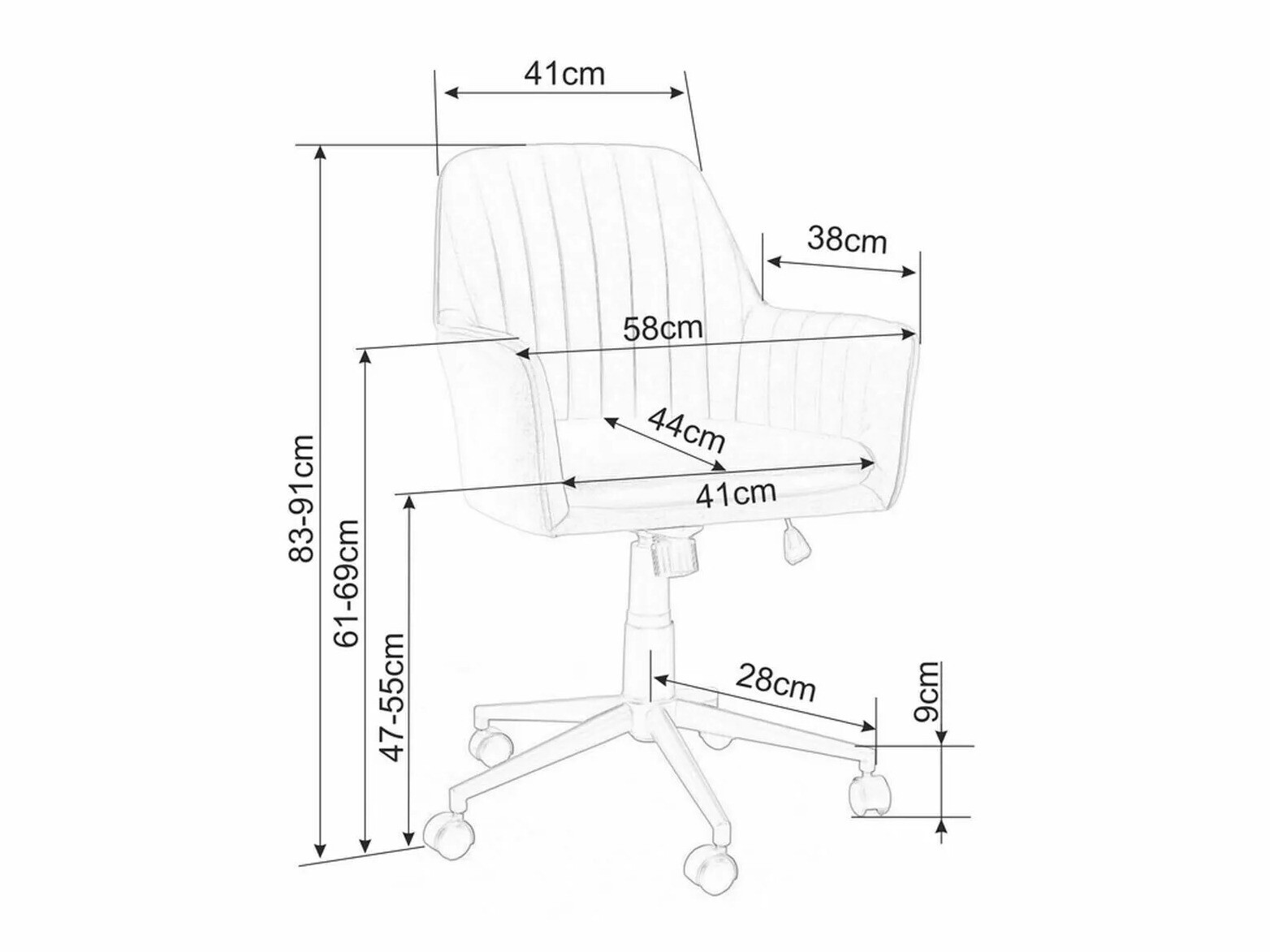 Chaise de bureau Detroit 295 (Rose)