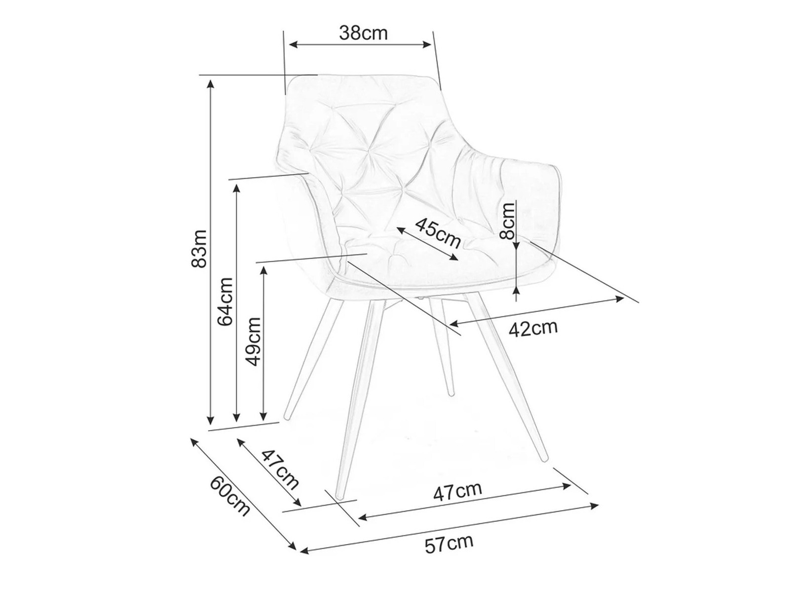 Chaise Detroit 286 (Olivier clair)