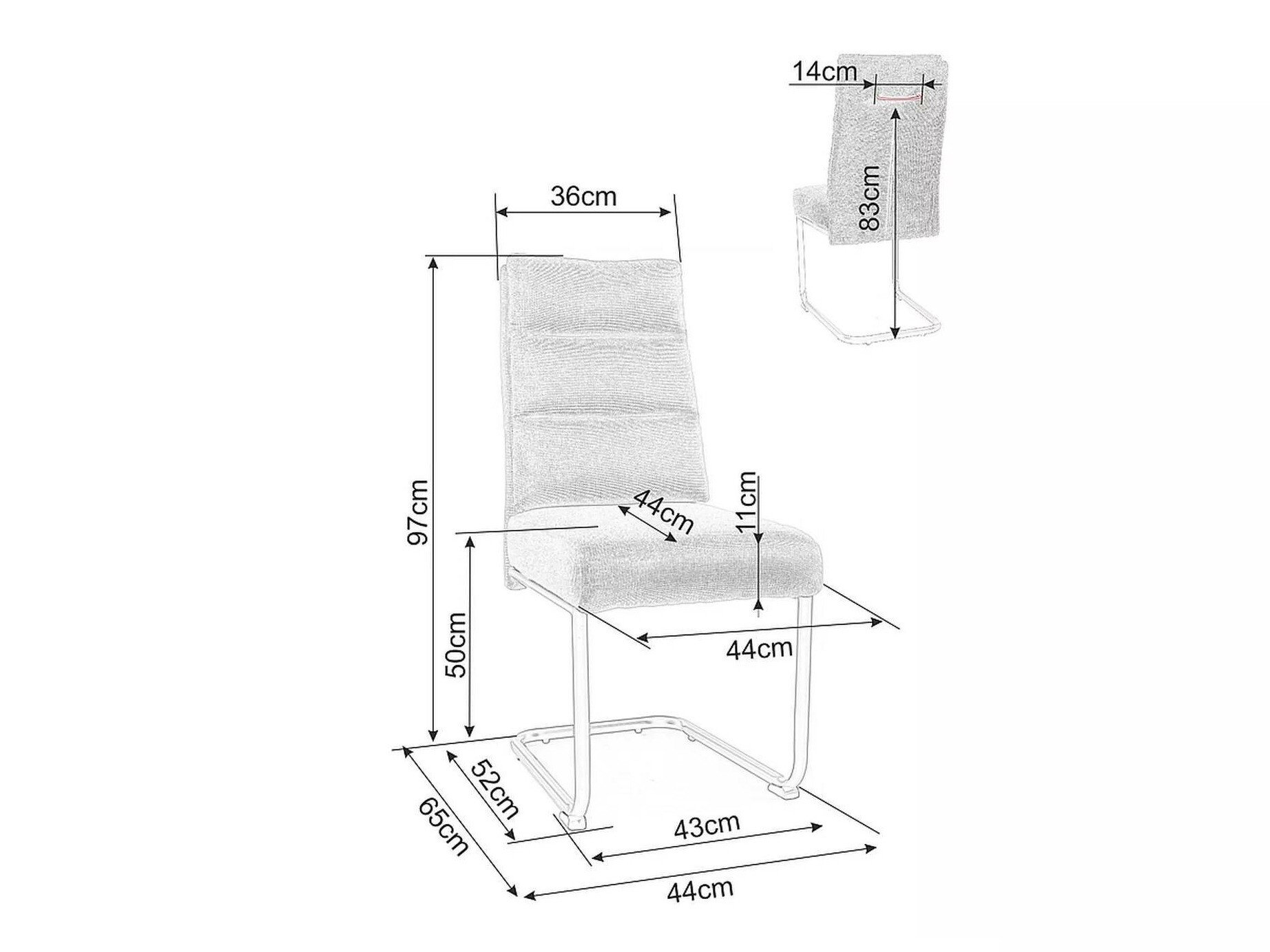 Chaise Detroit 294 (Gris foncé)