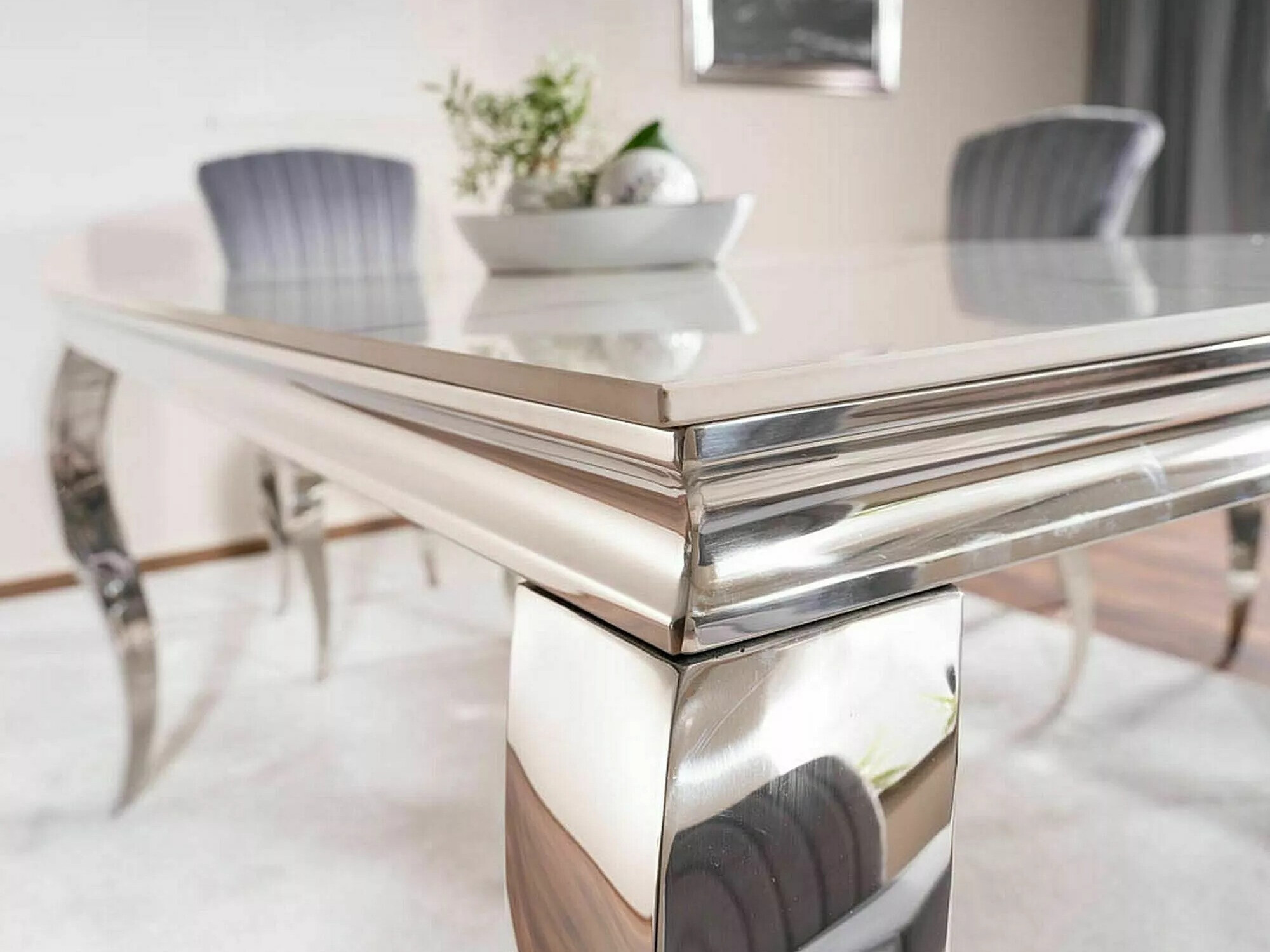 Table Detroit 323 (Argent + Marbre blanc)