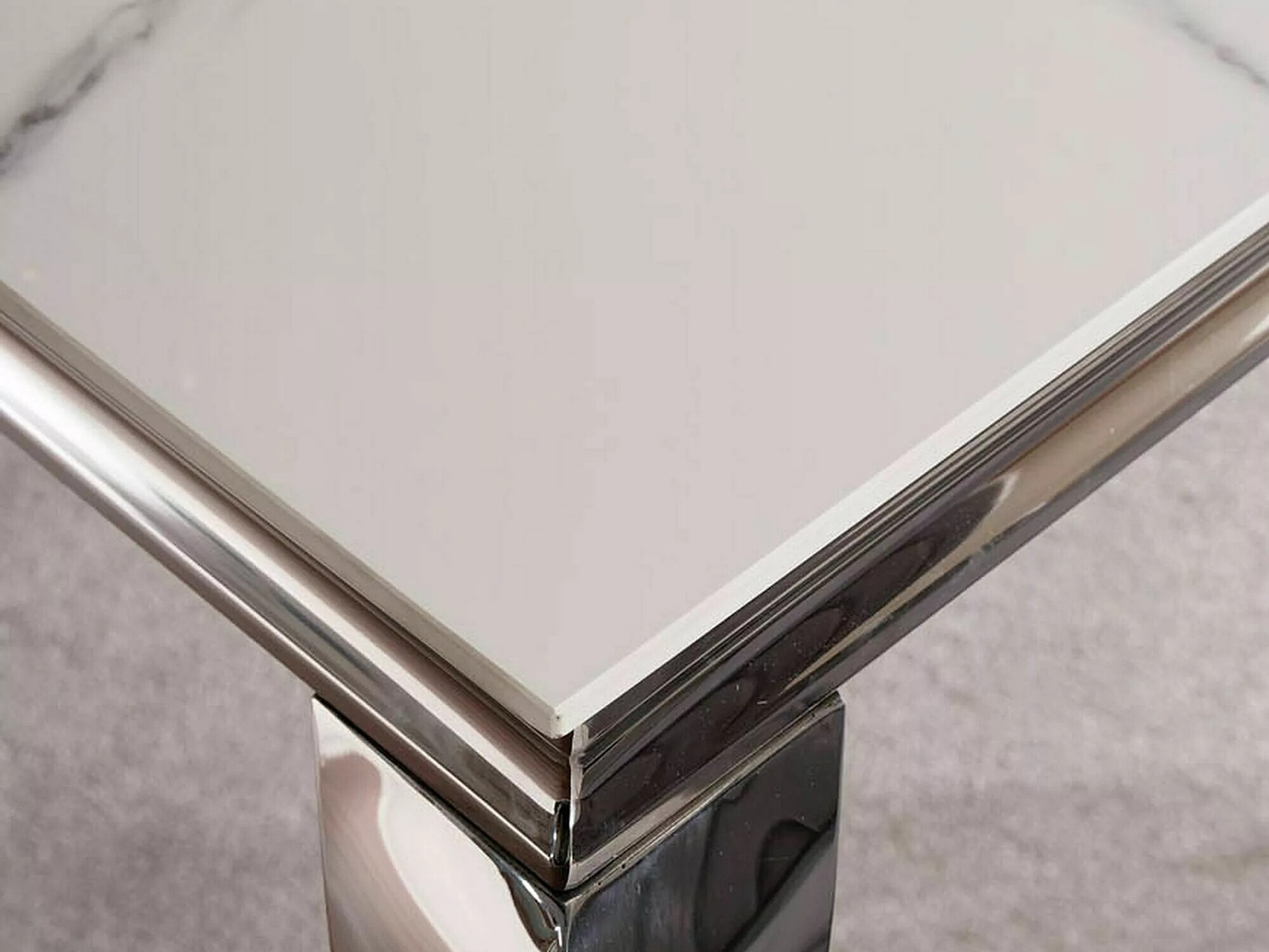 Table Detroit 323 (Argent + Marbre blanc)