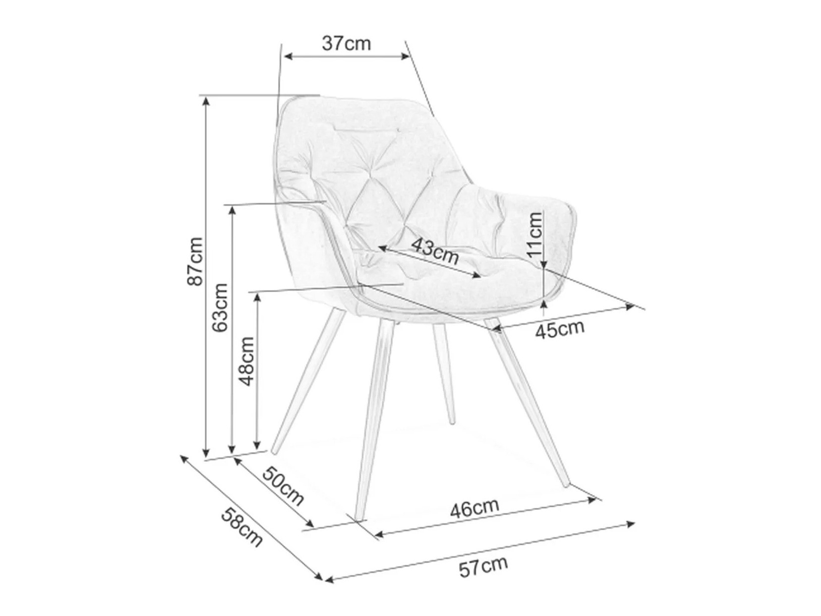 Chaise Detroit 354 (Gris)