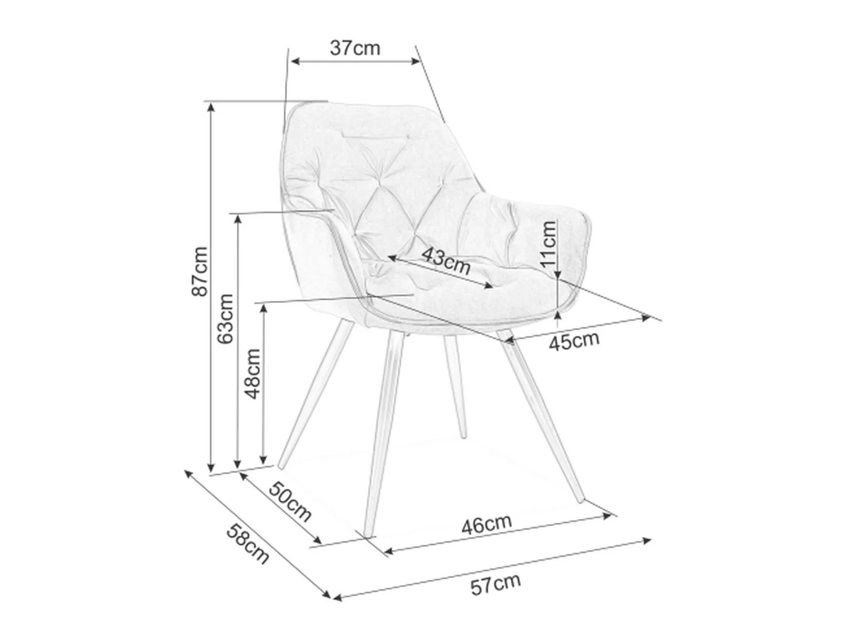Chaise Detroit 354 (Jaune)