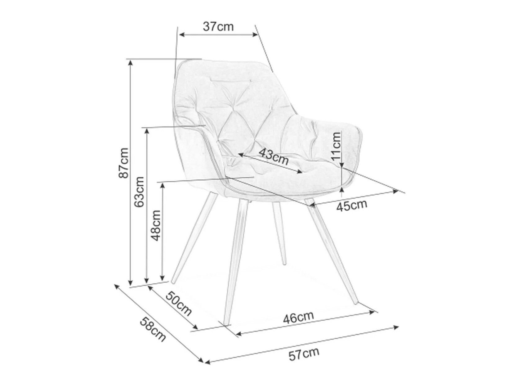 Chaise Detroit 354 (Noir)