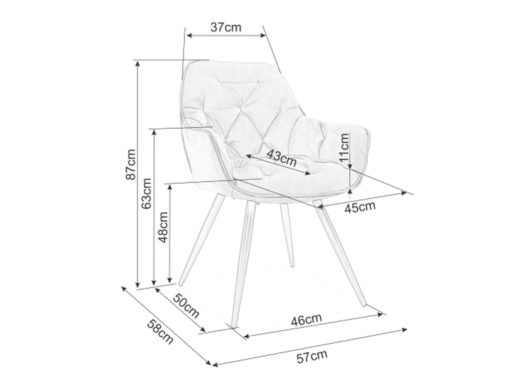Chaise Detroit 354 (Vert)