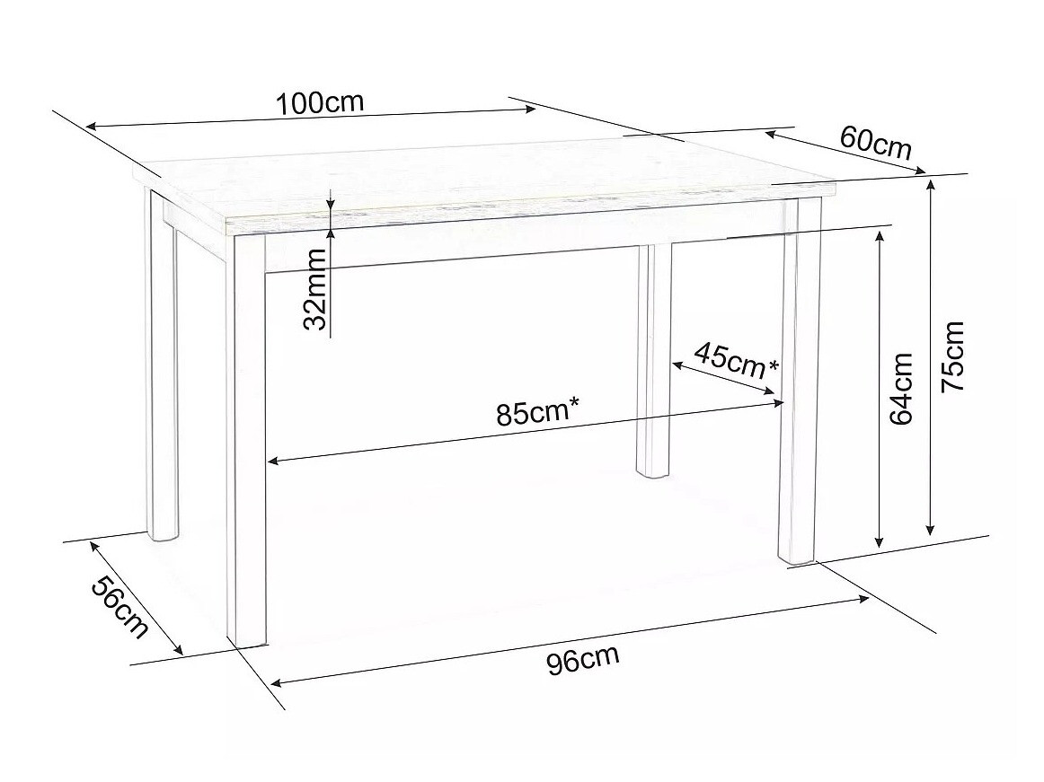 Table Detroit 349 (Chêne lancelot + Blanc)