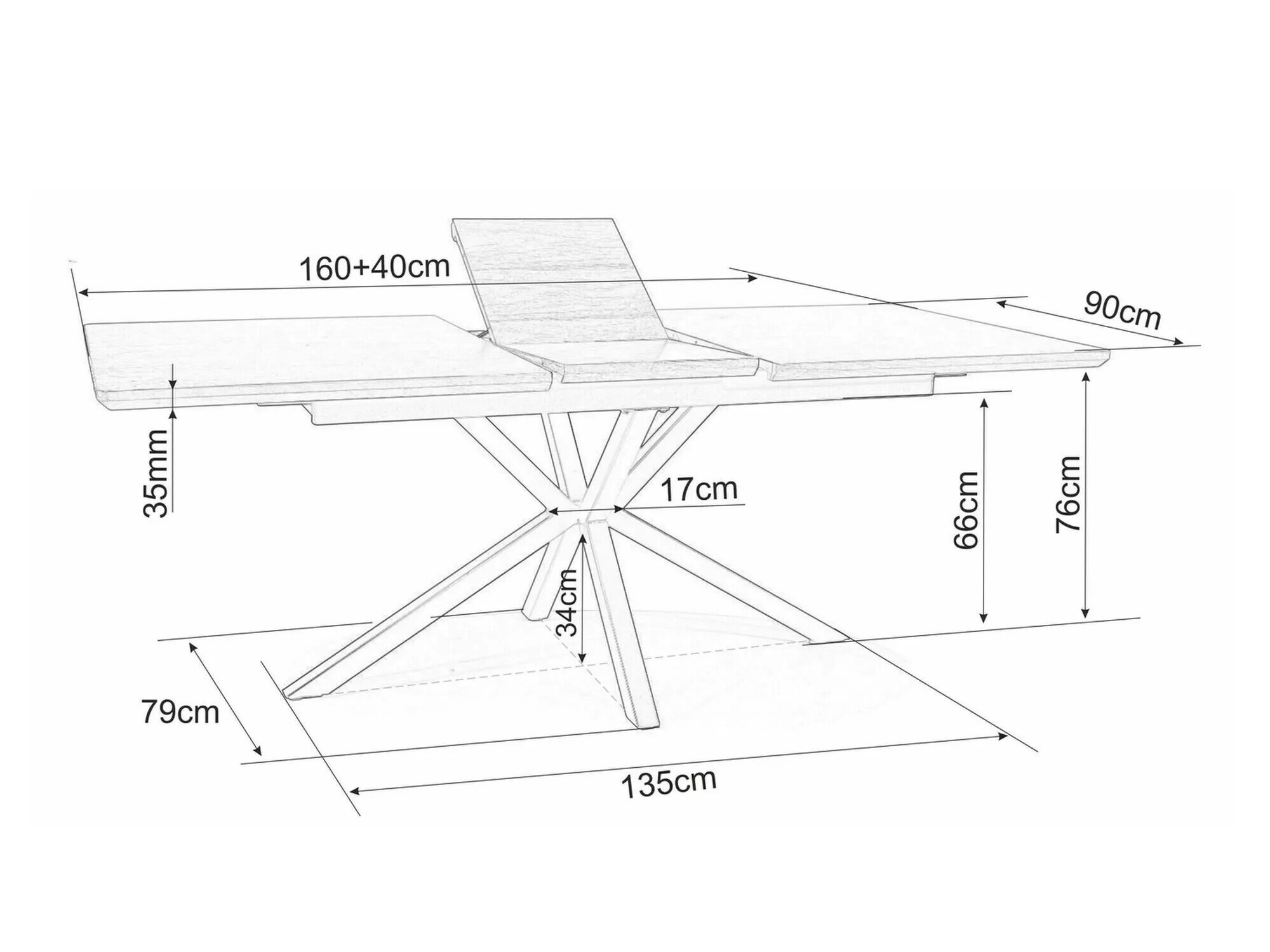 Table Detroit 374 (Chêne + Noir)